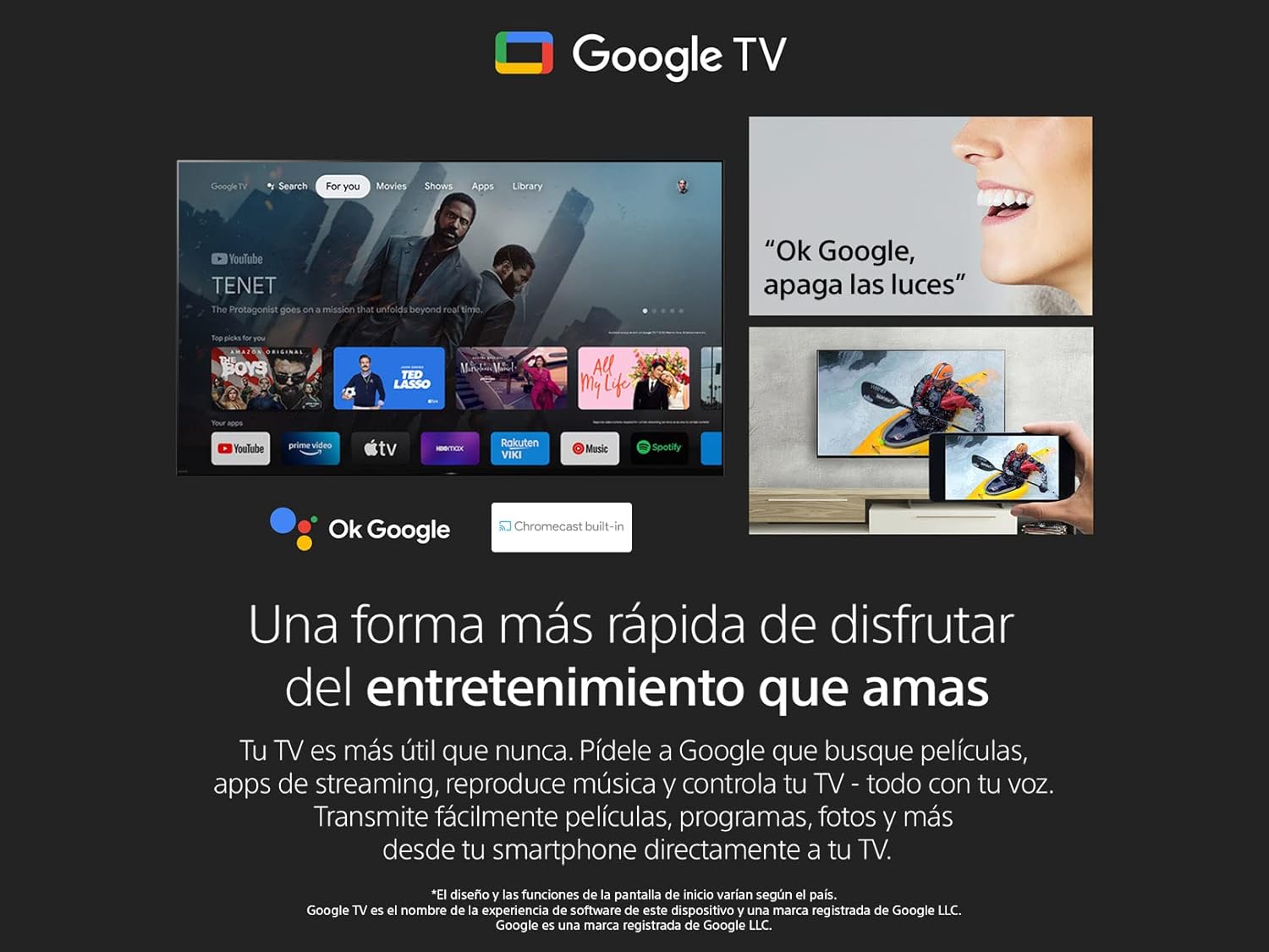Sony Pantalla X80K 43 Pulgadas KD-43X80K 4K UHD LED Smart Google TV Modelo 2022