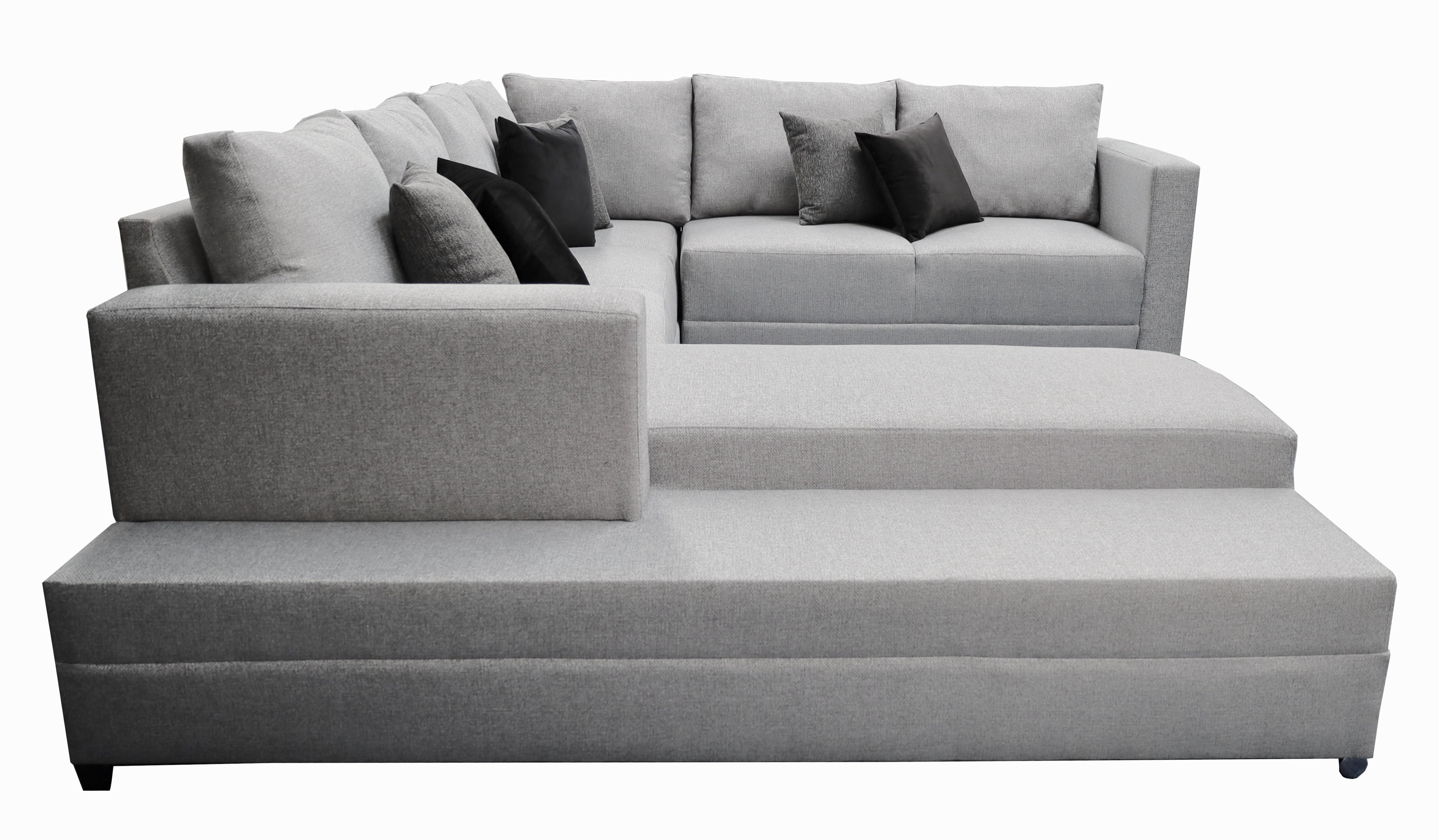 Sala esquinera en U El Bazar Store modelo Corbel gris oxford 4 salas en 1