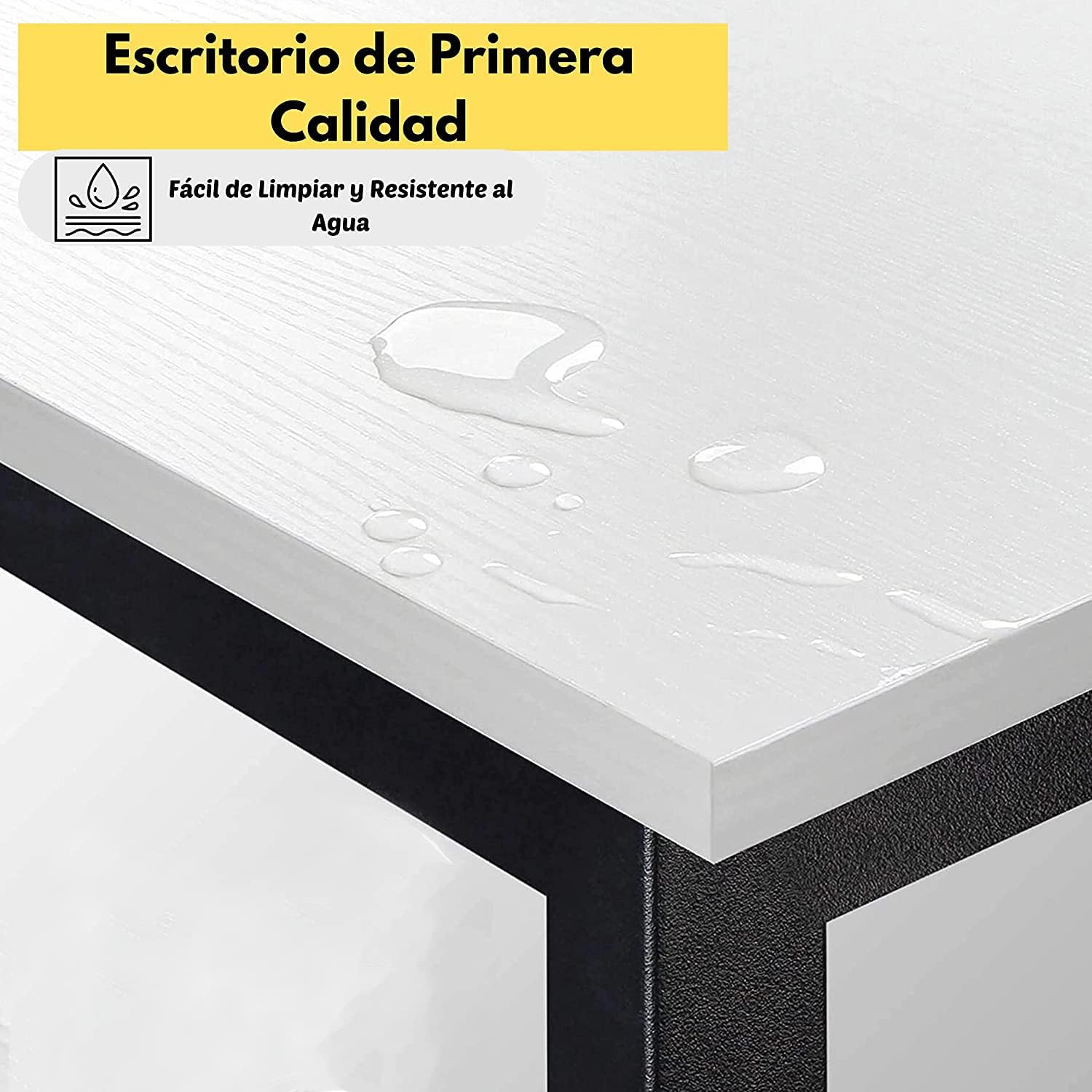 GOMYHOME Escritorio para computadora en Forma de L Escritorio para Juegos de computadora Estación de Trabajo para Escritura Cinturón de Estudio para Oficina en casa Escritorio Grande de 124 cm (Negro)