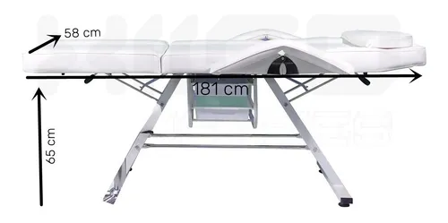 Silla Facial Profesional Cama Reclinable Sillón Masaje Spa Blanco Reclinable
