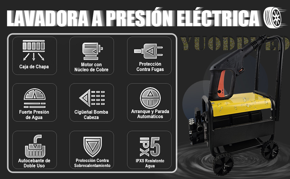 YUODPUED Lavadora a Presión Eléctrica
