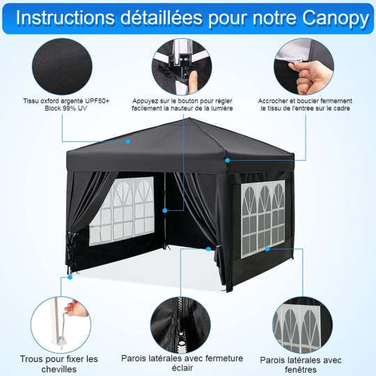 Cenador de carpa para fiestas al aire libre para fiestas de trabajo pesado con dosel