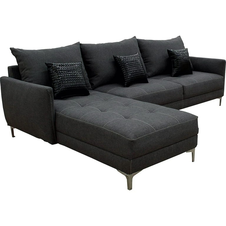 Sala esquinera Caslon Gris Oxford, 260x180 cm, Lino nacional, Modular El Bazar Store Moderna abotonada en esquina