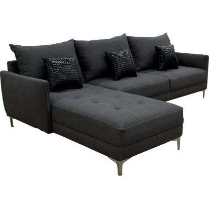 Sala esquinera Caslon Gris Oxford, 260x180 cm, Lino nacional, Modular El Bazar Store Moderna abotonada en esquina