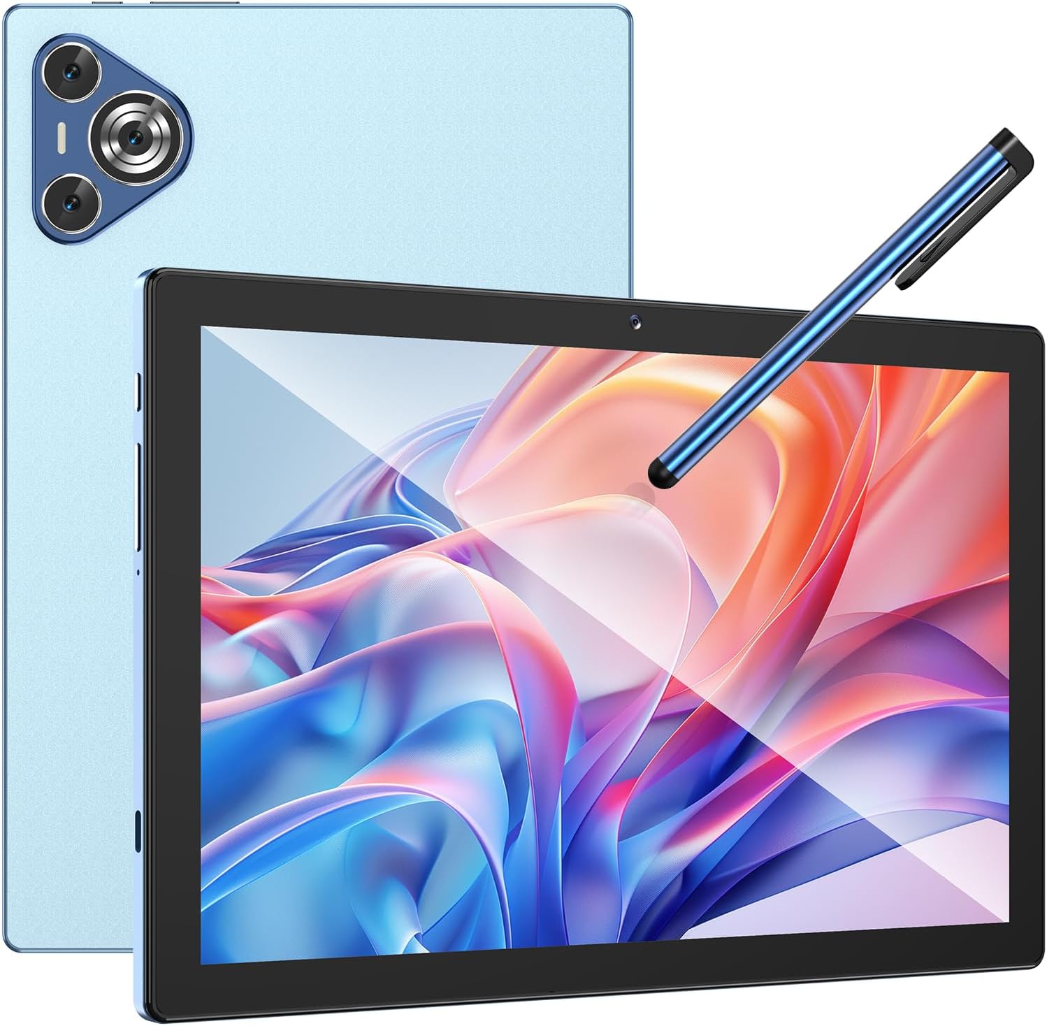 Tablet, Tablets Android 14 de 10.1", 8GB RAM 256GB ROM 1TB Expandible, Octa-core 2.0GHz, 1280x800 IPS HD, Tableta con Cámara Dual de 2MP + 8MP, 8000 mAh Batería, 2025 Tablet con Lapiz, Teclado, Ratón