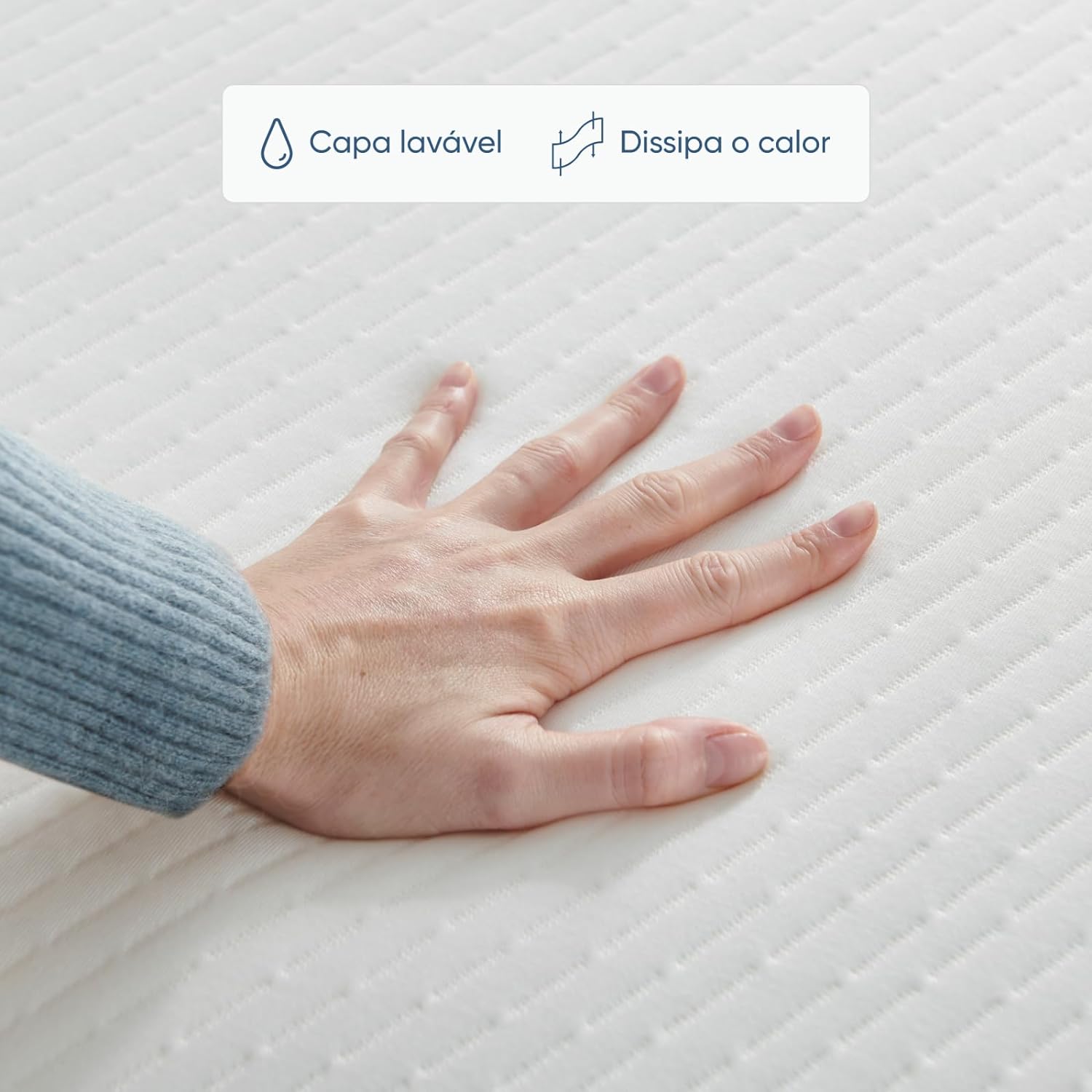 Luuna Colchón Blue Individual, Espumas certificadas, Hecho en México, 3 Capas de Espuma, Memory Foam, Durabilidad, Colchón en Caja