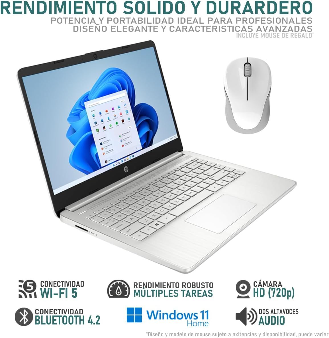 HP Laptop 15 Intel Core i5 1235U 16GB RAM 256GB SSD 15.6" Windows 11 Home Teclado en Ingles + Mouse DXT
