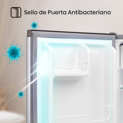 Hisense RR16D6AGX1- Frigobar,1.6 pies cúbicos,Congelador independiente,Termostato ajustable,Estantes para botellas de 2 litros,45x47x50cm(AnchoxLargoxAlto),Gris