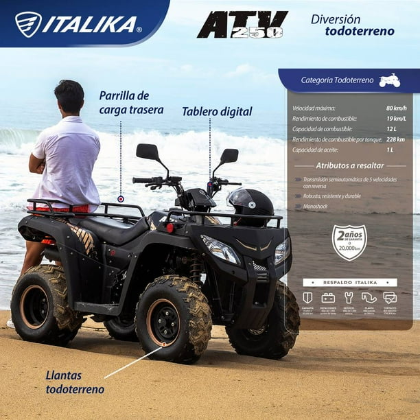 Cuatrimoto Italika ATV250 Negra 2025