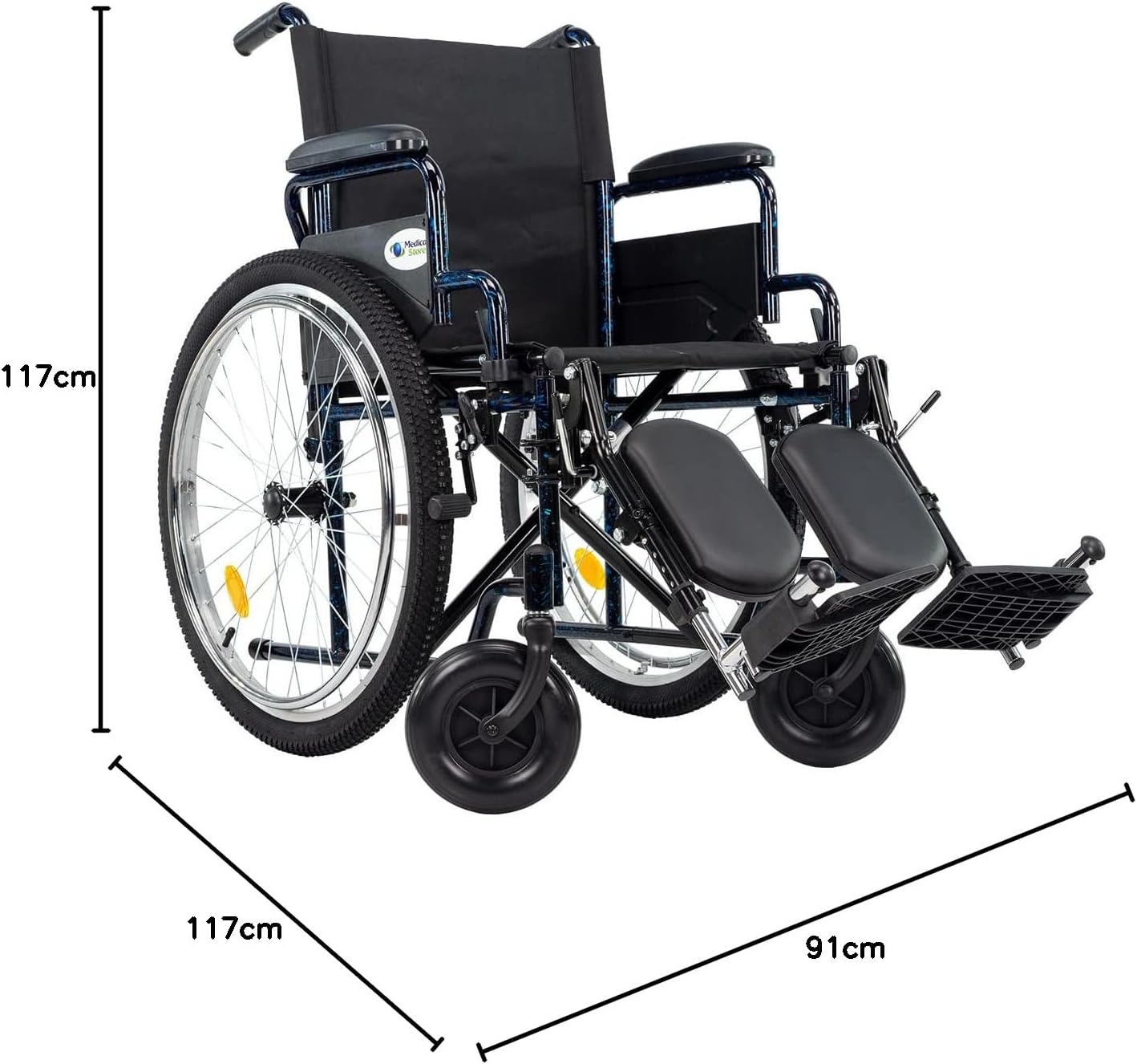 Medical Store Silla de Ruedas TODO TERRENO de Lujo, Modelo 101, Acero Resistente, Con Eleva piernas Desmontables y Descansabrazos Abatibles Color Rojo.…