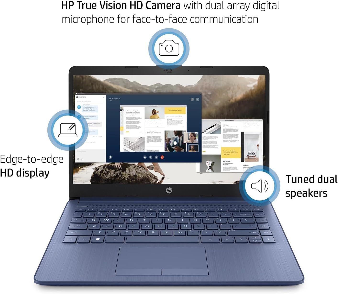 HP - Laptop (incluye 1 año Microsoft 365), pantalla HD de 14 pulgadas, 16 GB de RAM, 64 GB eMMC, Intel Quad-Core N4120, estudiantes y negocios, cámara web, HDMI, Wi-Fi, RJ-45, Windows 11 Home, rosa