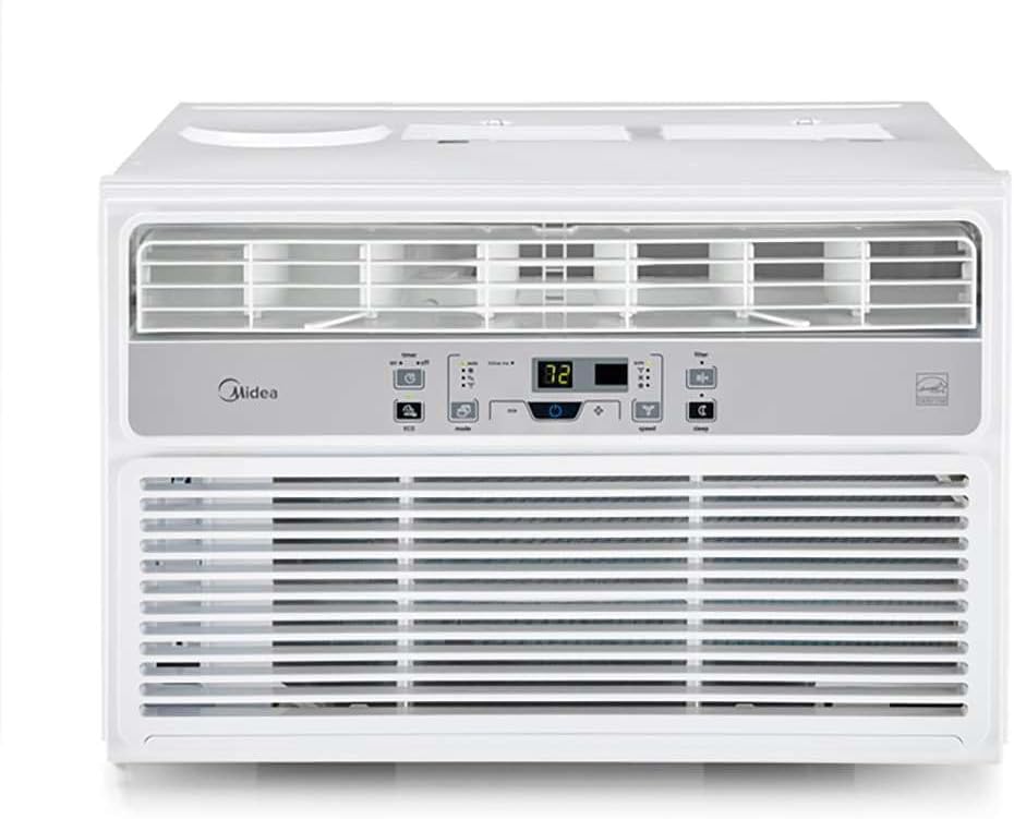Midea 8.000-1200 BTU EasyCool aire acondicionado para ventana, deshumidificador y ventilador, enfriar, circular y deshumidificar hasta 350 metros cuadrados Ft, filtro reutilizable, control remoto-filtro de aire acondicionado