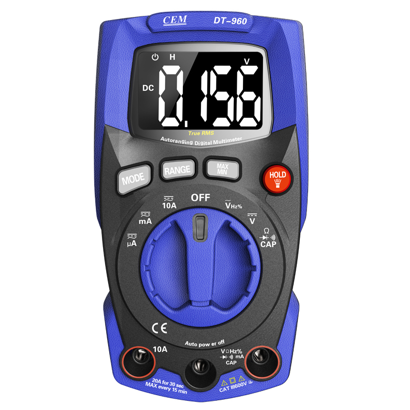 DT-960 True RMS Digital Multimeter | CAT III 600V | Auto-Ranging | Backlight | 960