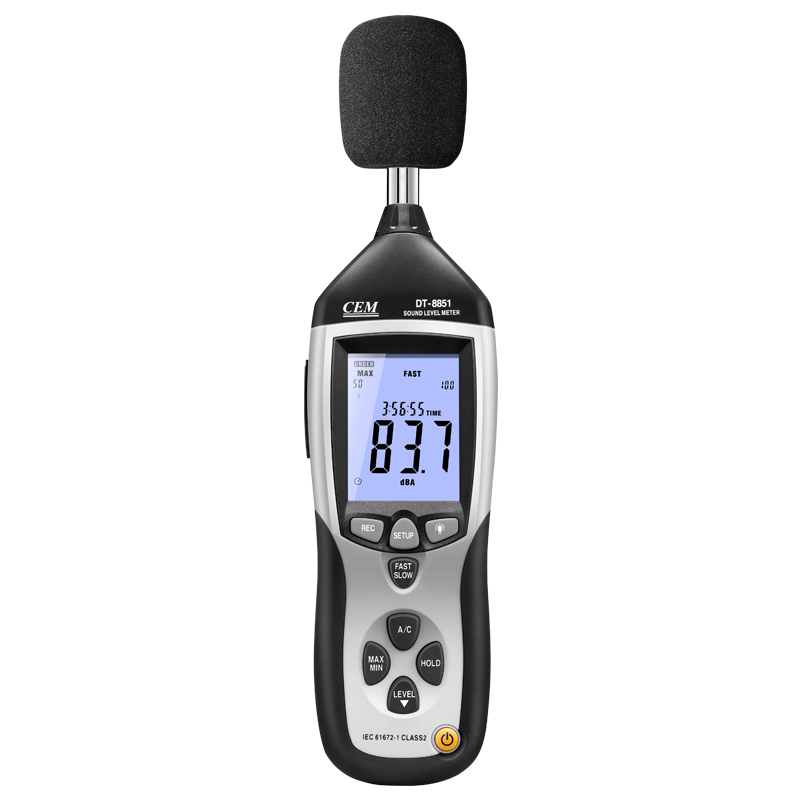 DT-8851 Sound Level Meter | IEC61672-1 Class 2 | 30-130 dB Range | A/C Weighting | FAST/SLOW Response