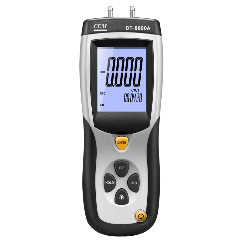 DT-8890A Differential Pressure Manometer | ±2 PSI Range | High Resolution 0.01 inH₂O | USB Output