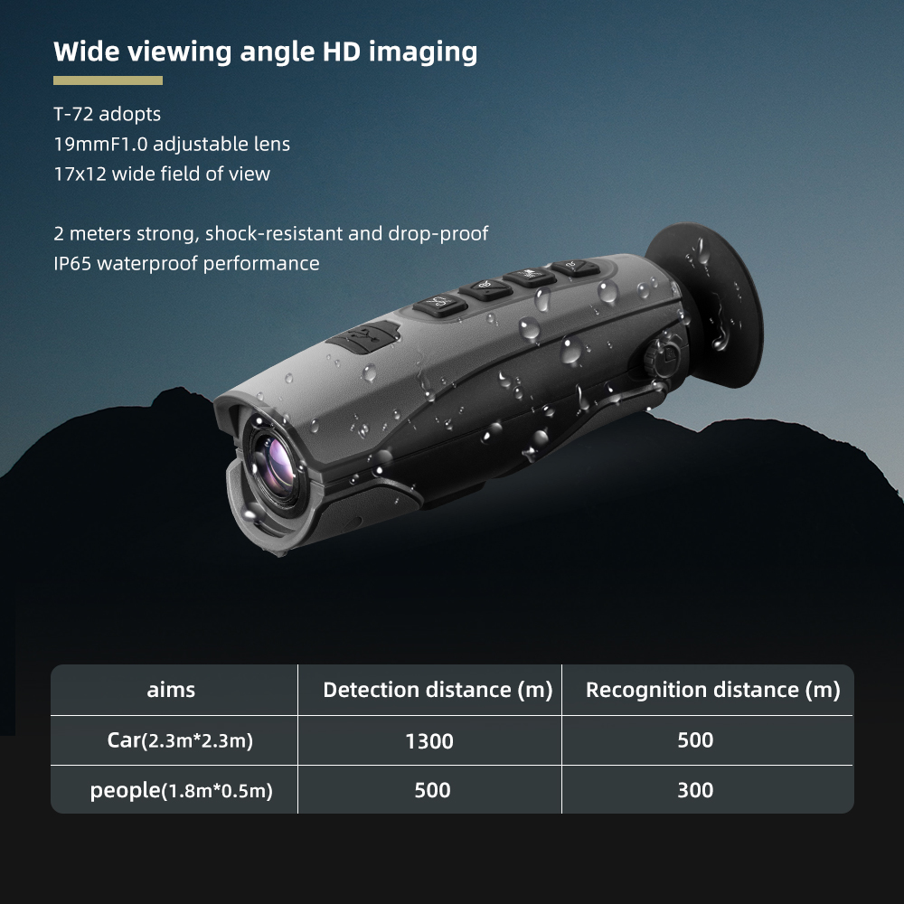 T-72 Professional Thermal Monocular | 384x288 High Resolution | 17° FOV | Long Range | T72