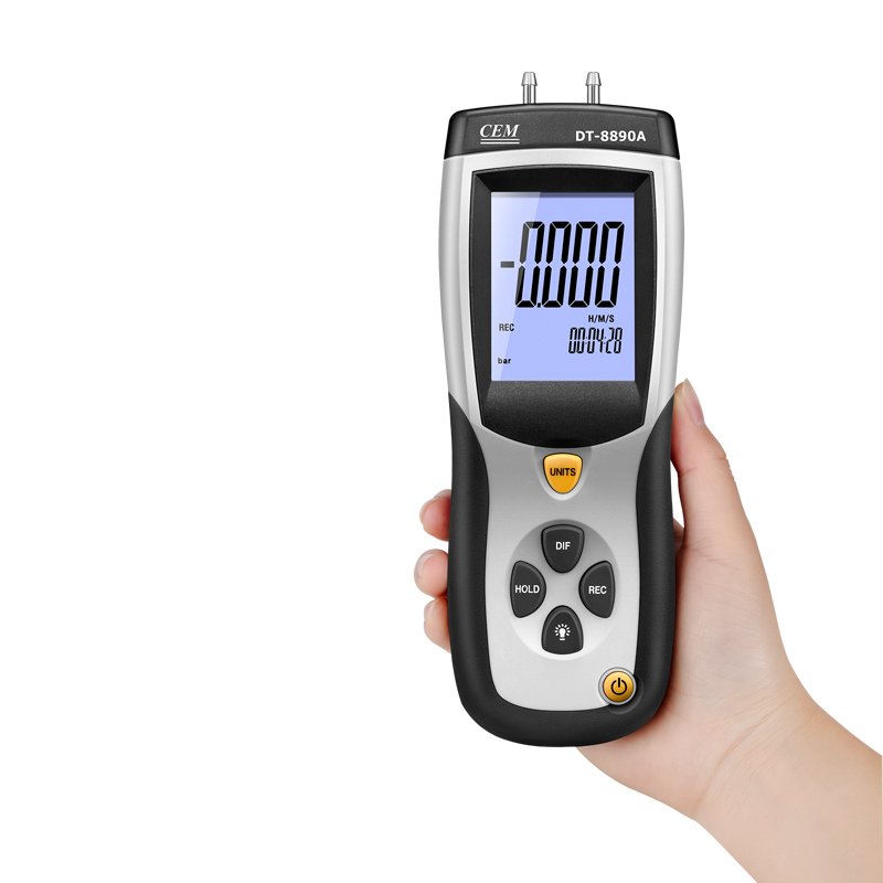 DT-8890A Differential Pressure Manometer | ±2 PSI Range | High Resolution 0.01 inH₂O | USB Output