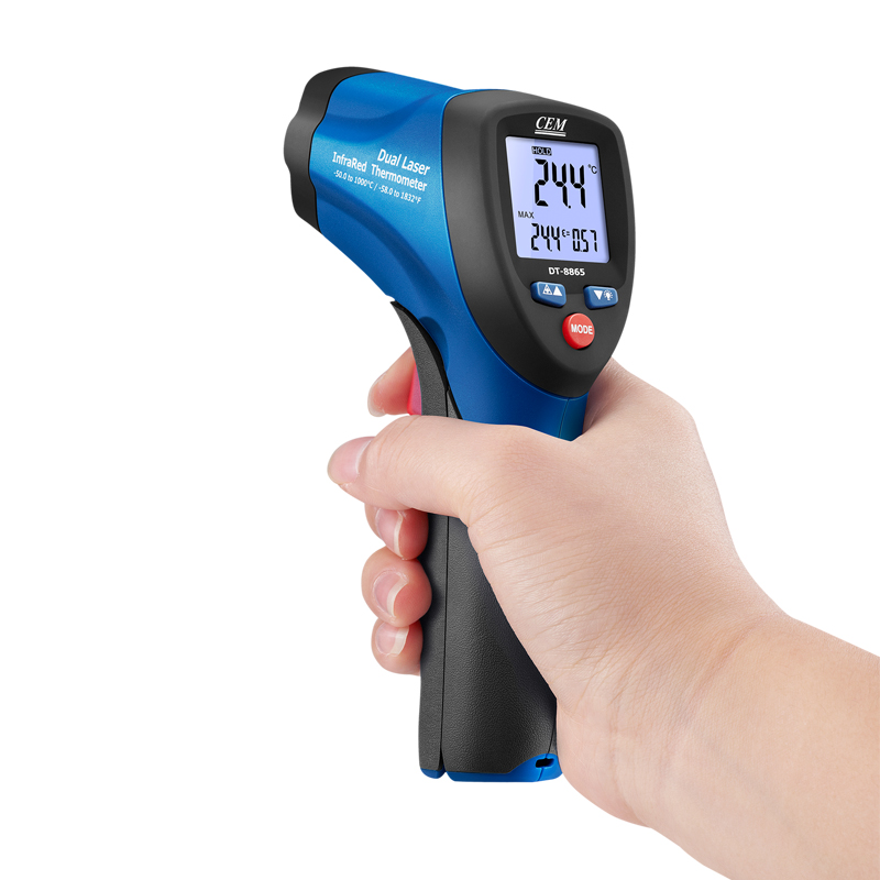 DT-8865 High Temp IR Thermometer | -50 to 1000°C | 30:1 D:S Ratio | Dual Laser | 8865