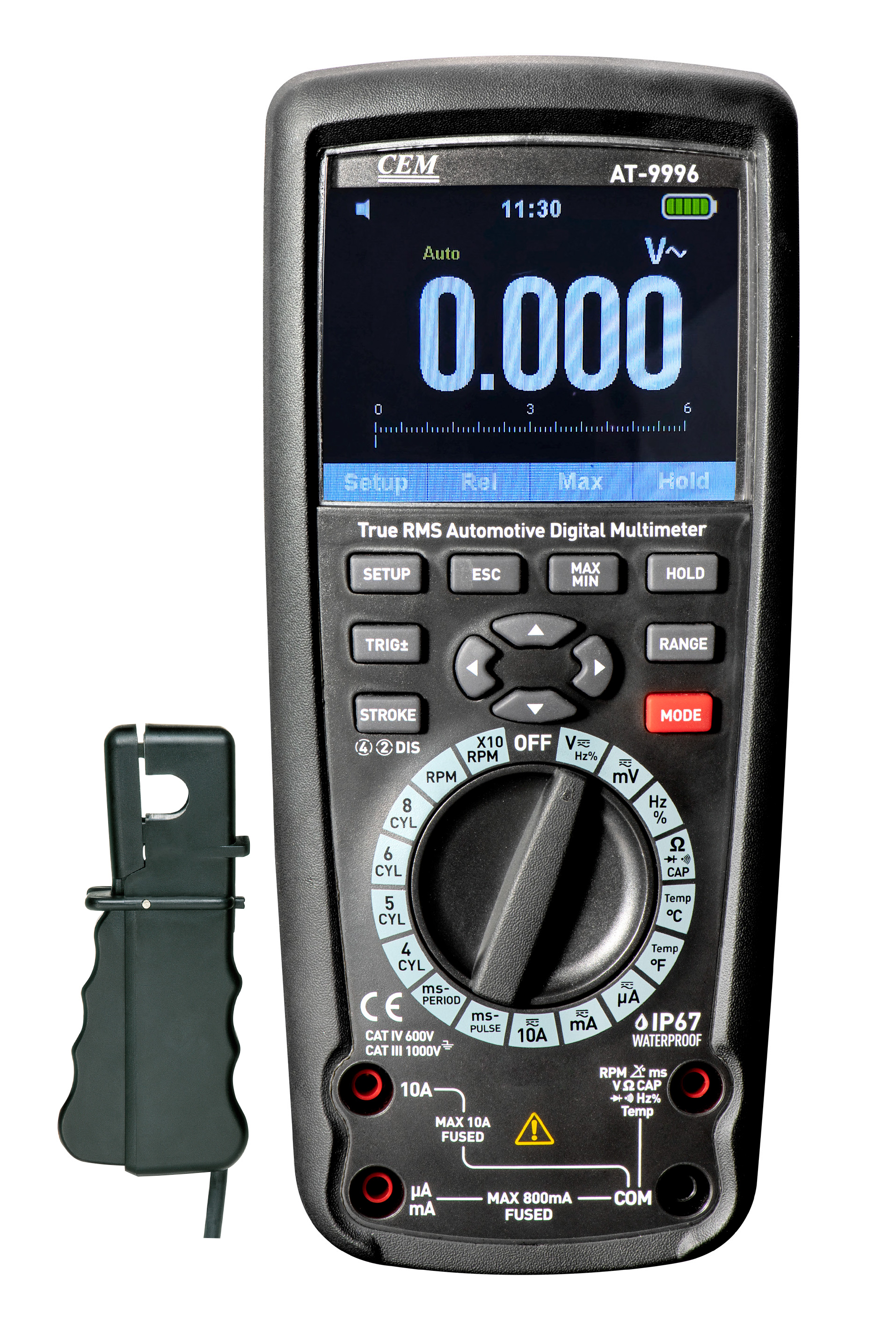 AT-9996 Professional Automotive Oscilloscope DMM | IP67 Waterproof | True RMS | TFT Color LCD | Tachometer & Dwell