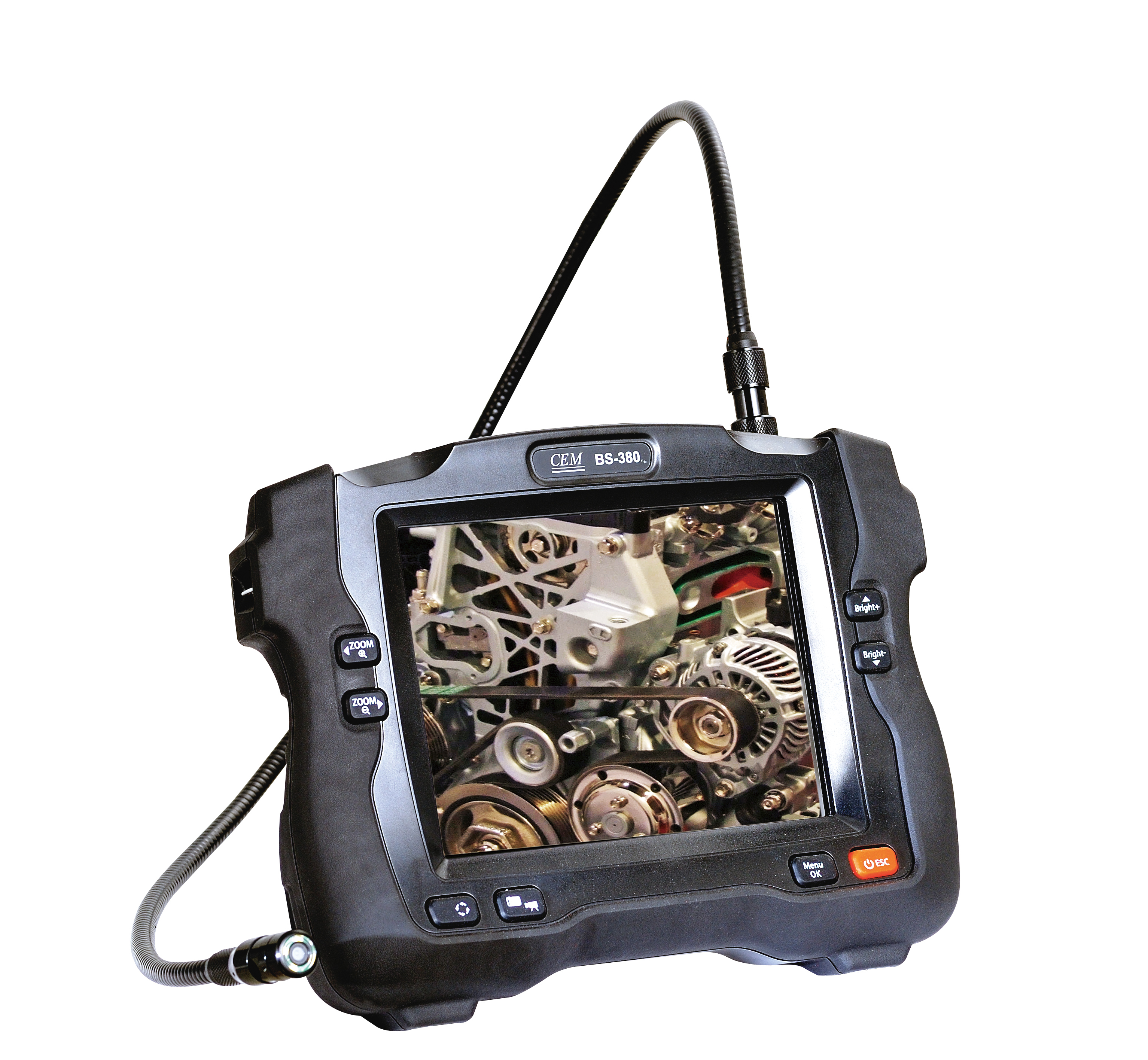 BS-380 High Definition Video Borescope | 8" LCD | 1080P Video | 4MP Photo | IP67 Waterproof