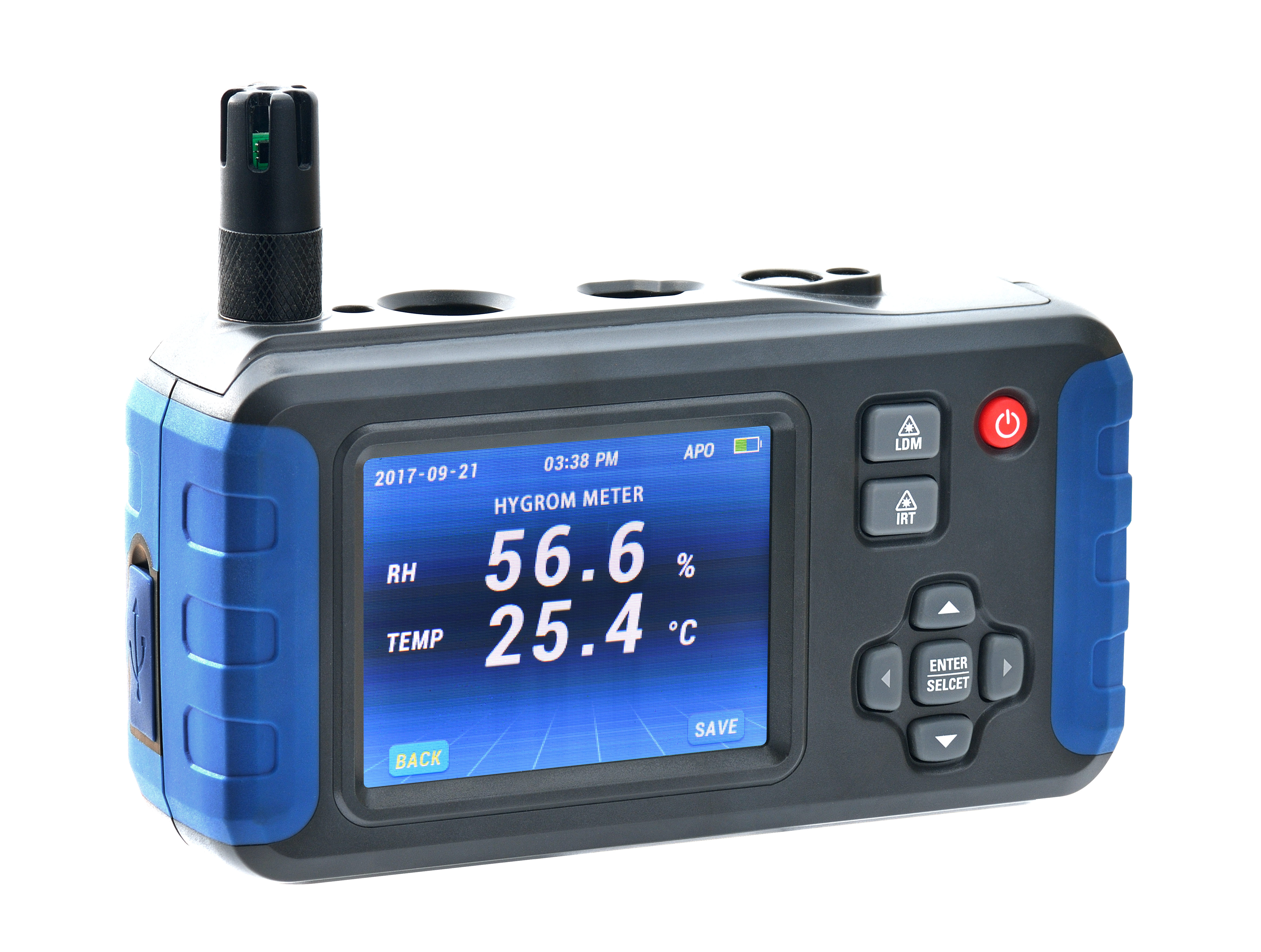 DT-269 Multi-Function Environment Meter | Pinless Moisture Meter, Laser Distance, IR Thermometer & Data Logger