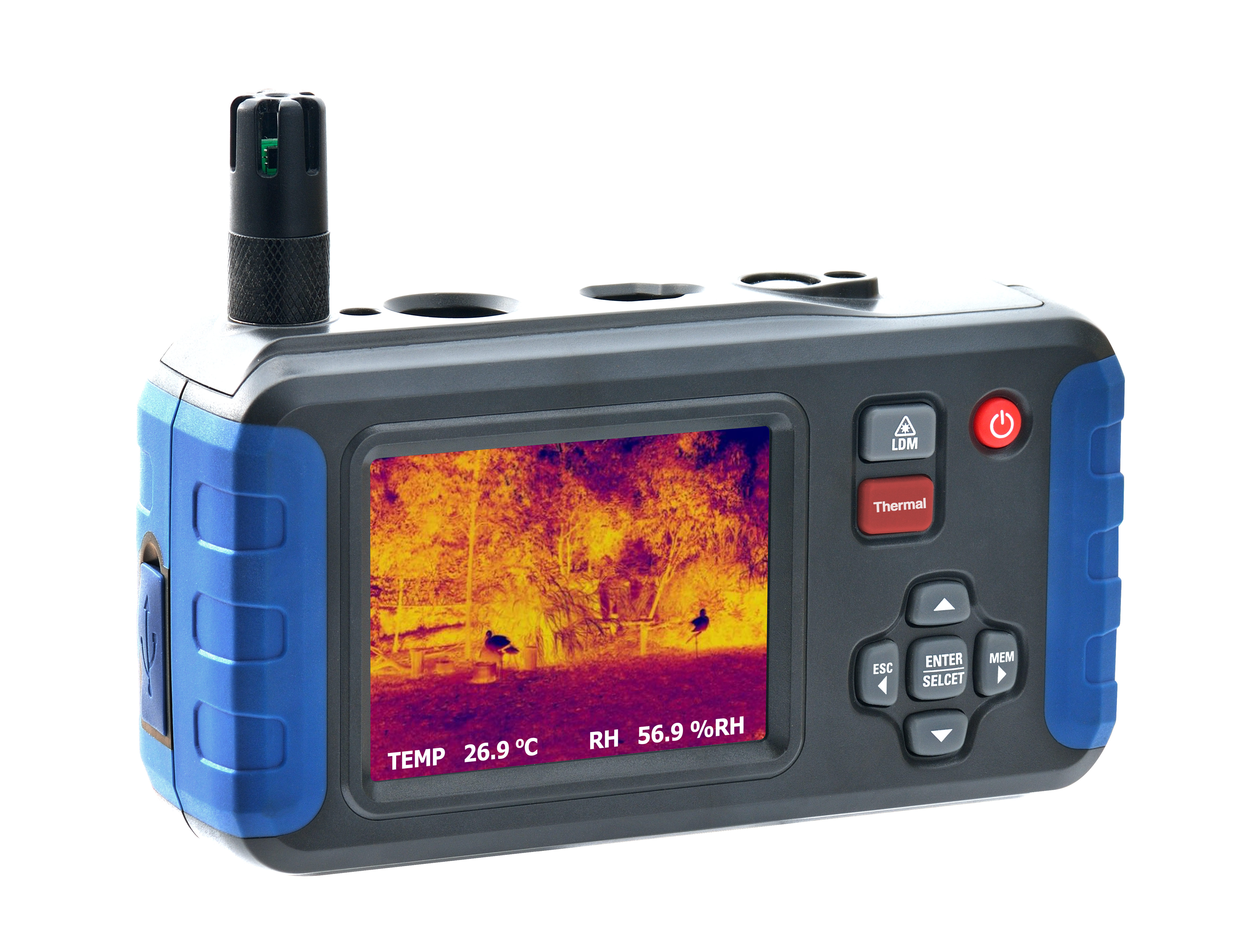 DT-279 Multi-Function Environment Meter with Thermal Imager | 120x120 IR, Moisture, Laser & Data Logger