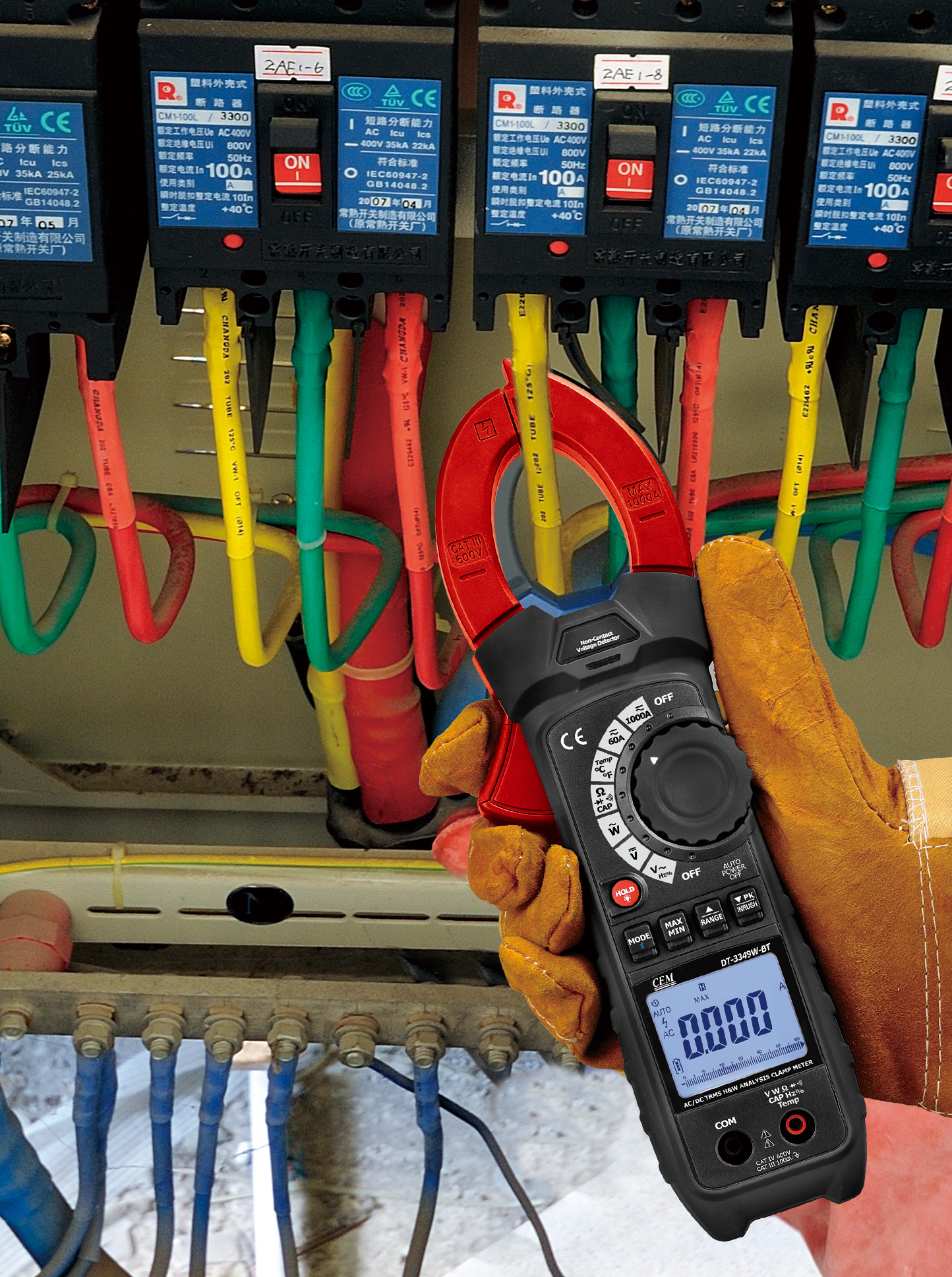 DT-3349W-BT 1000A True RMS Clamp Meter with Bluetooth | Power Quality Analyzer | THD Measurement | Cloud Service | CAT IV 600V