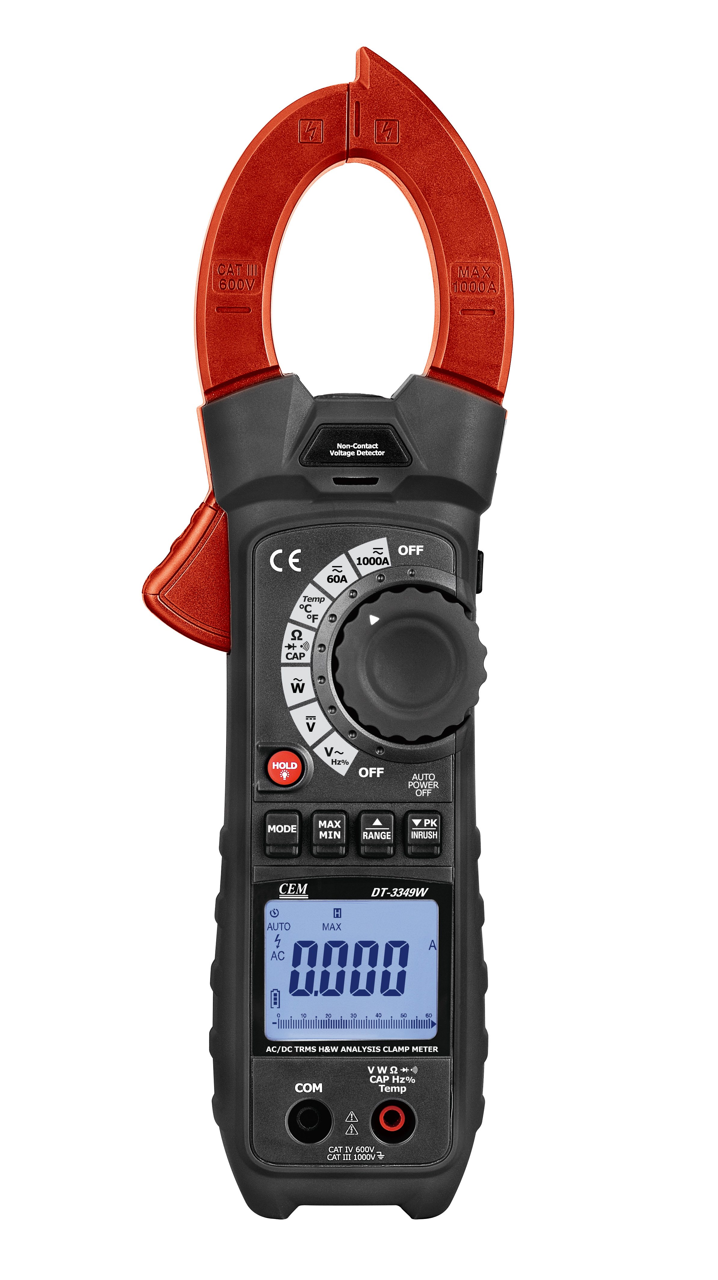DT-3349W 1000A AC/DC True RMS Clamp Meter | Power Quality Analyzer | THD Measurement | CAT IV 600V | Drop-proof 2M