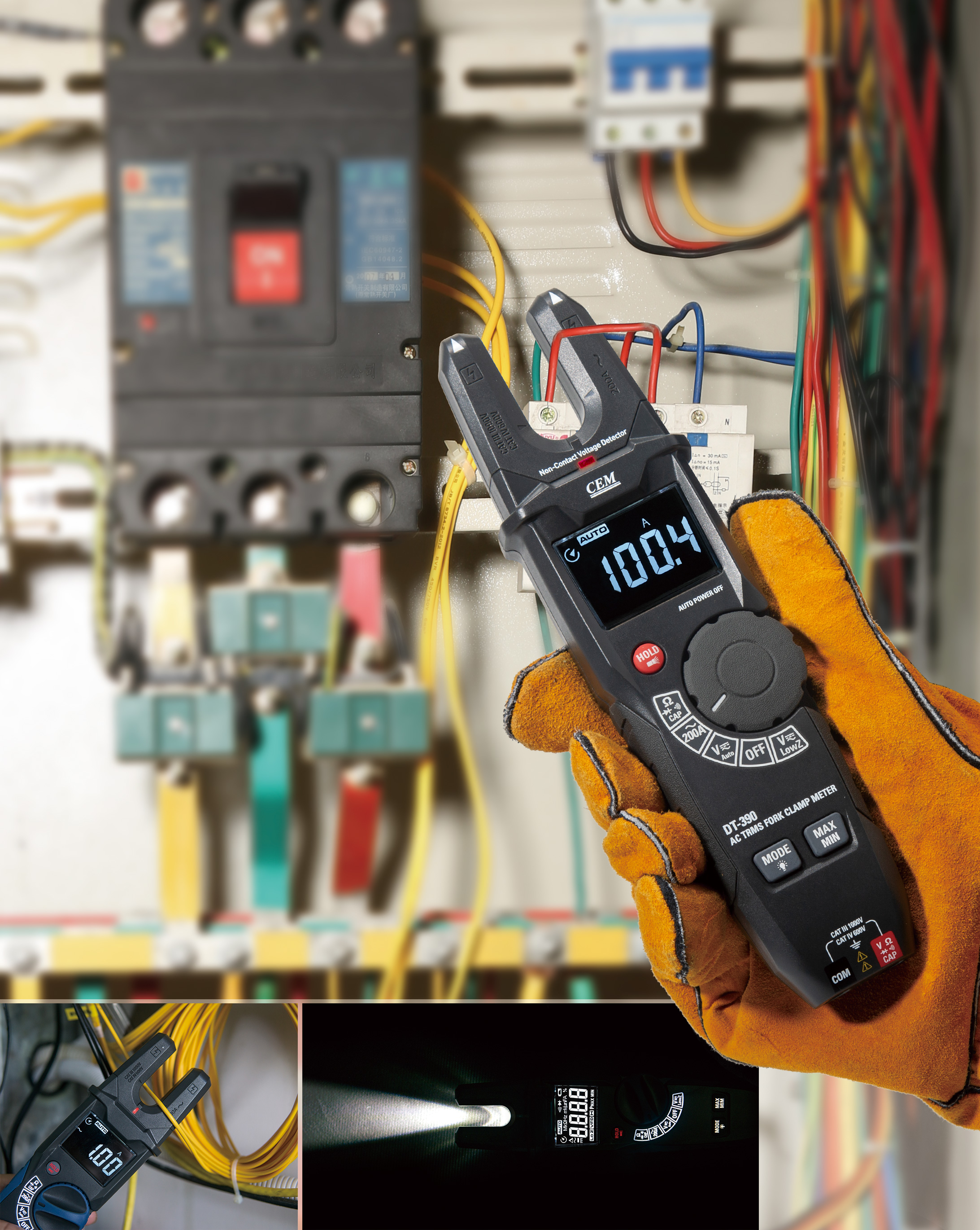 DT-391 Professional AC True RMS Fork Clamp Meter | 200A | NCV Tester | 6000 Counts Negative Display
