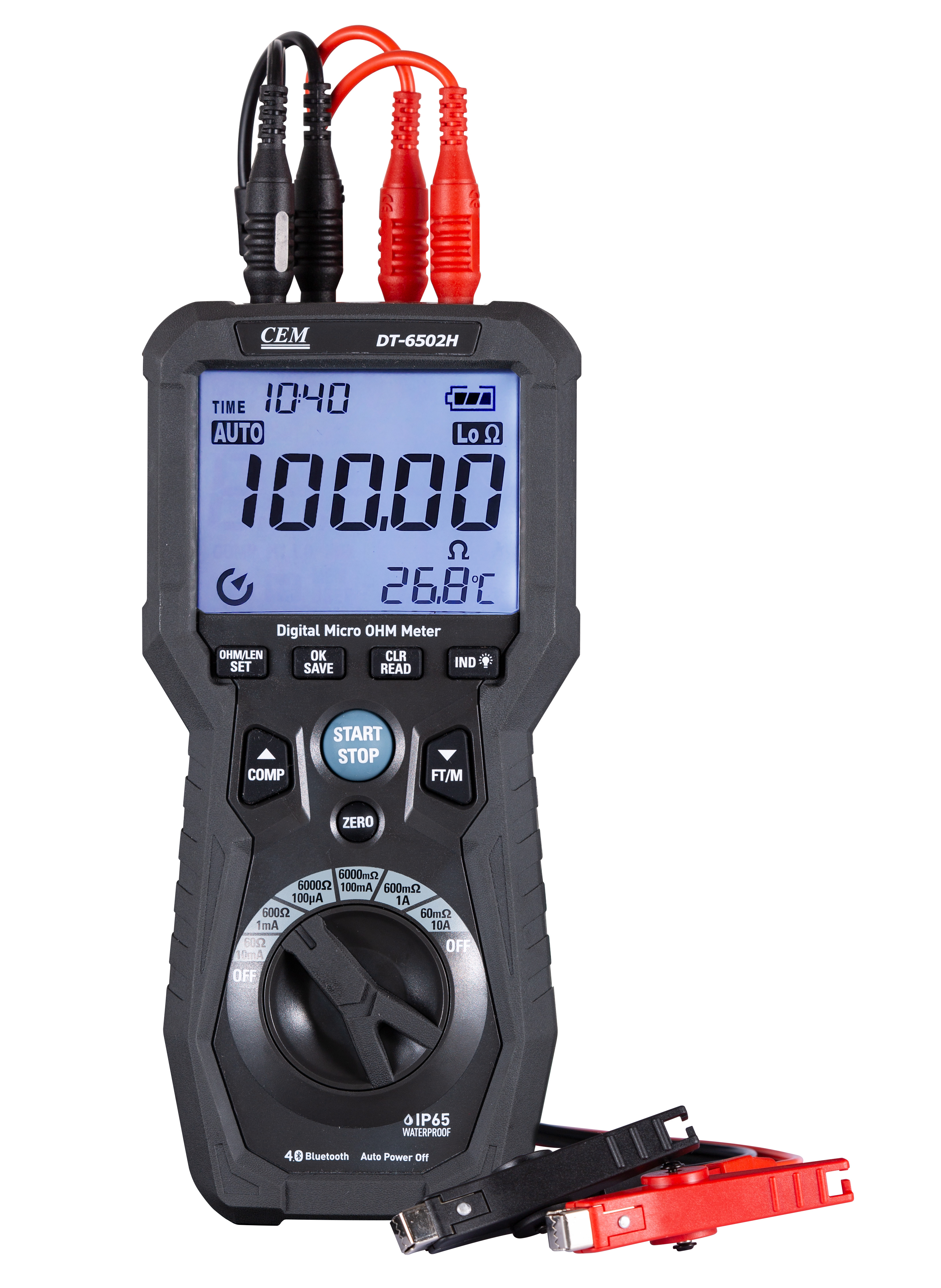 DT-6502H DC Low-resistance Tester & Cable Length Tester | 6kΩ Resistance Test | 30km Length Measurement | Bluetooth | Four-Wire Method