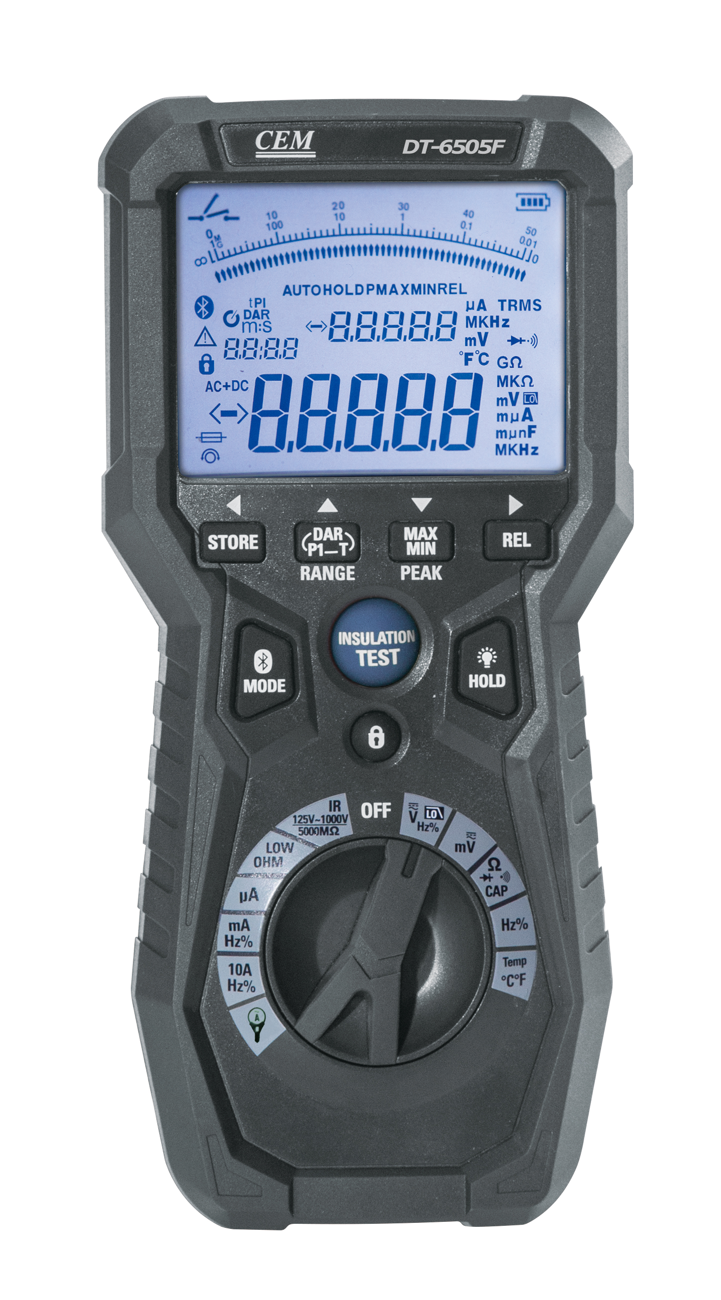 DT-6505F Insulation Tester with Bluetooth | Low Ohm Meter | True RMS Multimeter | 5000MΩ Insulation Test | CAT IV 600V