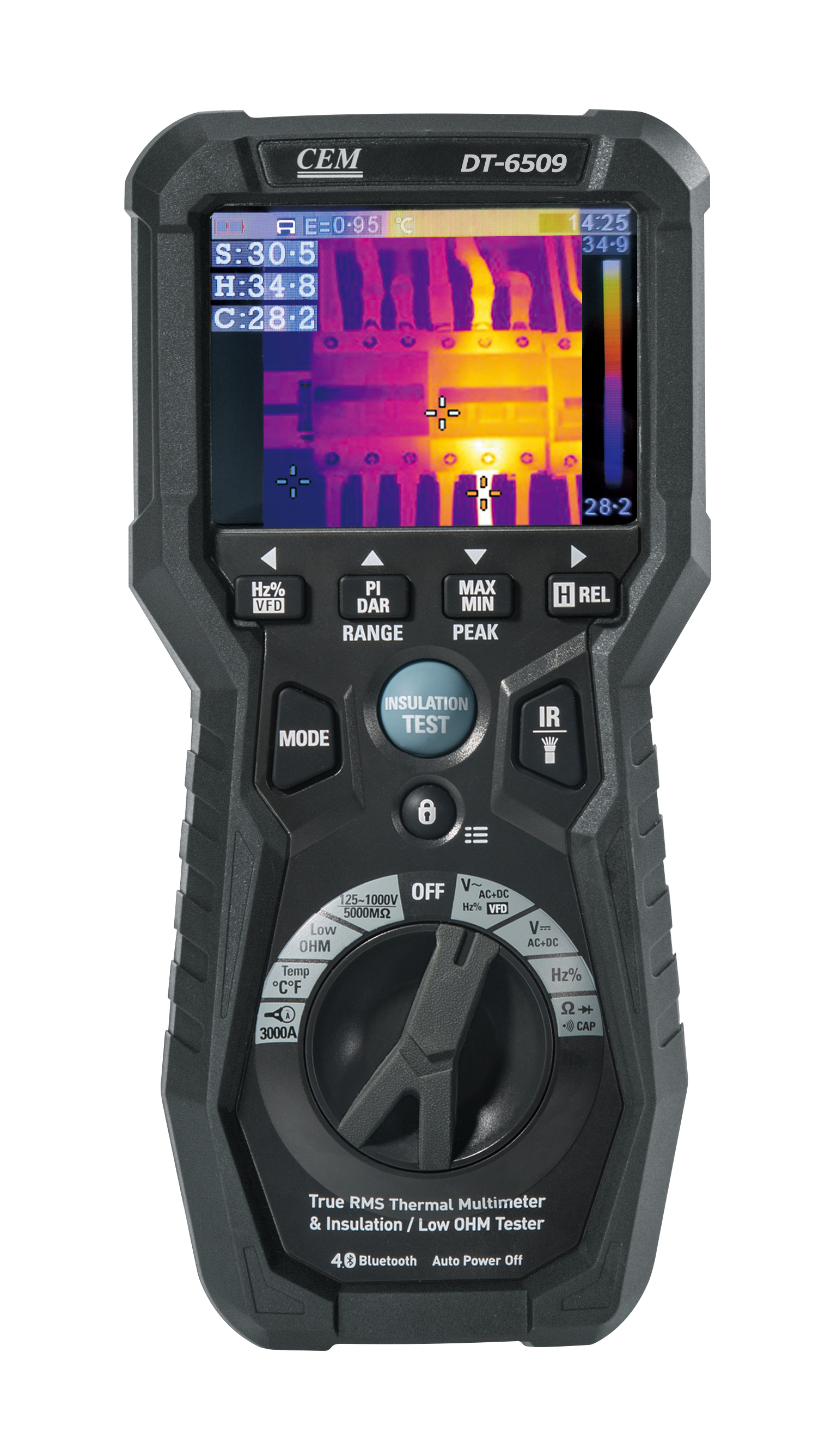 DT-6509 3-in-1 Insulation Tester with Thermal Camera | 120x120 IR | 5000MΩ Insulation Test | True RMS Multimeter | IP65 Rated