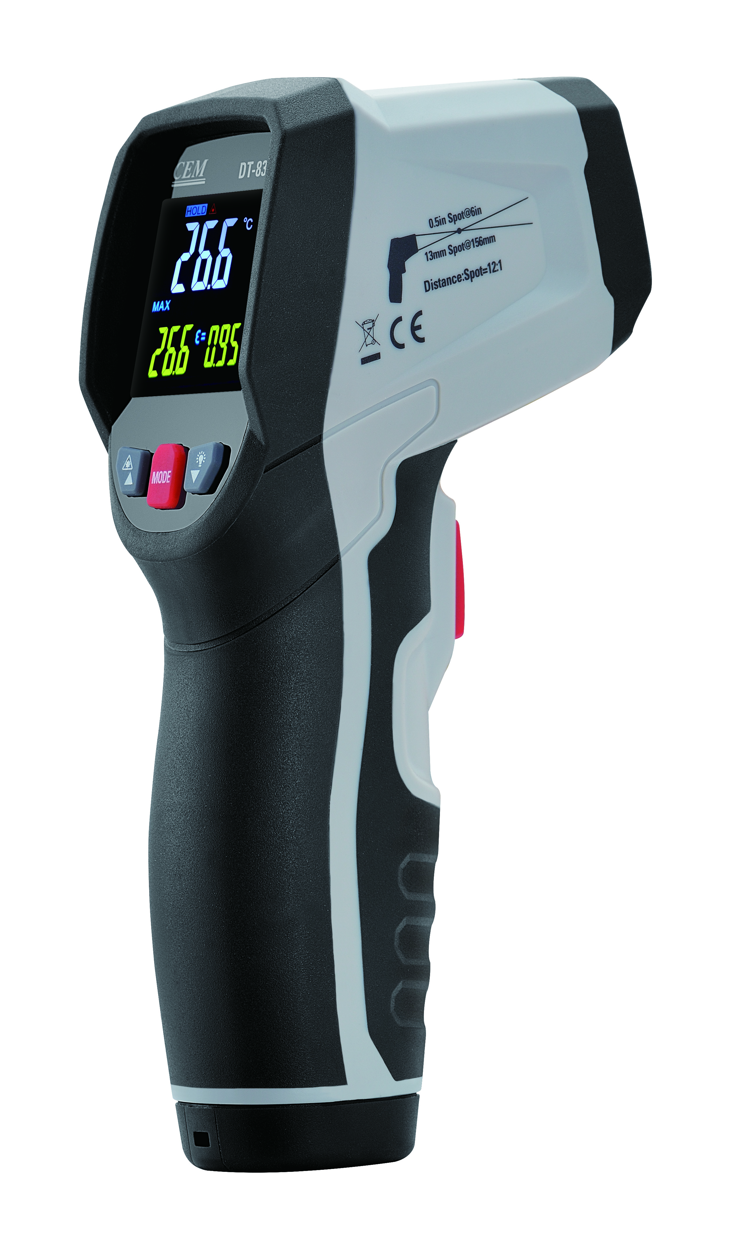 DT-833 Heavy Duty IR Thermometer | -50 to 650°C | IP54 & 3m Drop | Dual Laser | 833