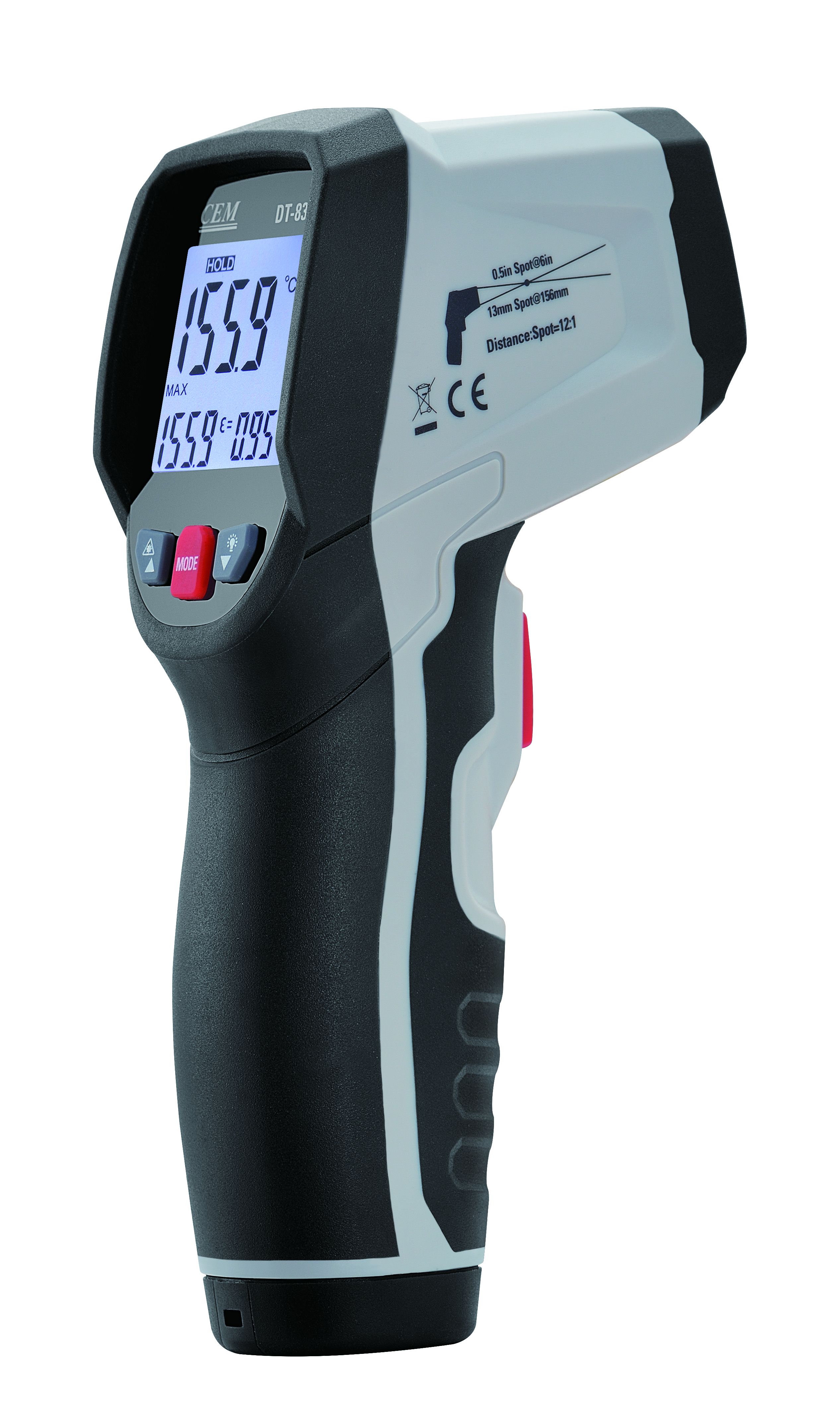 DT-833 Heavy Duty IR Thermometer | -50 to 650°C | IP54 & 3m Drop | Dual Laser | 833