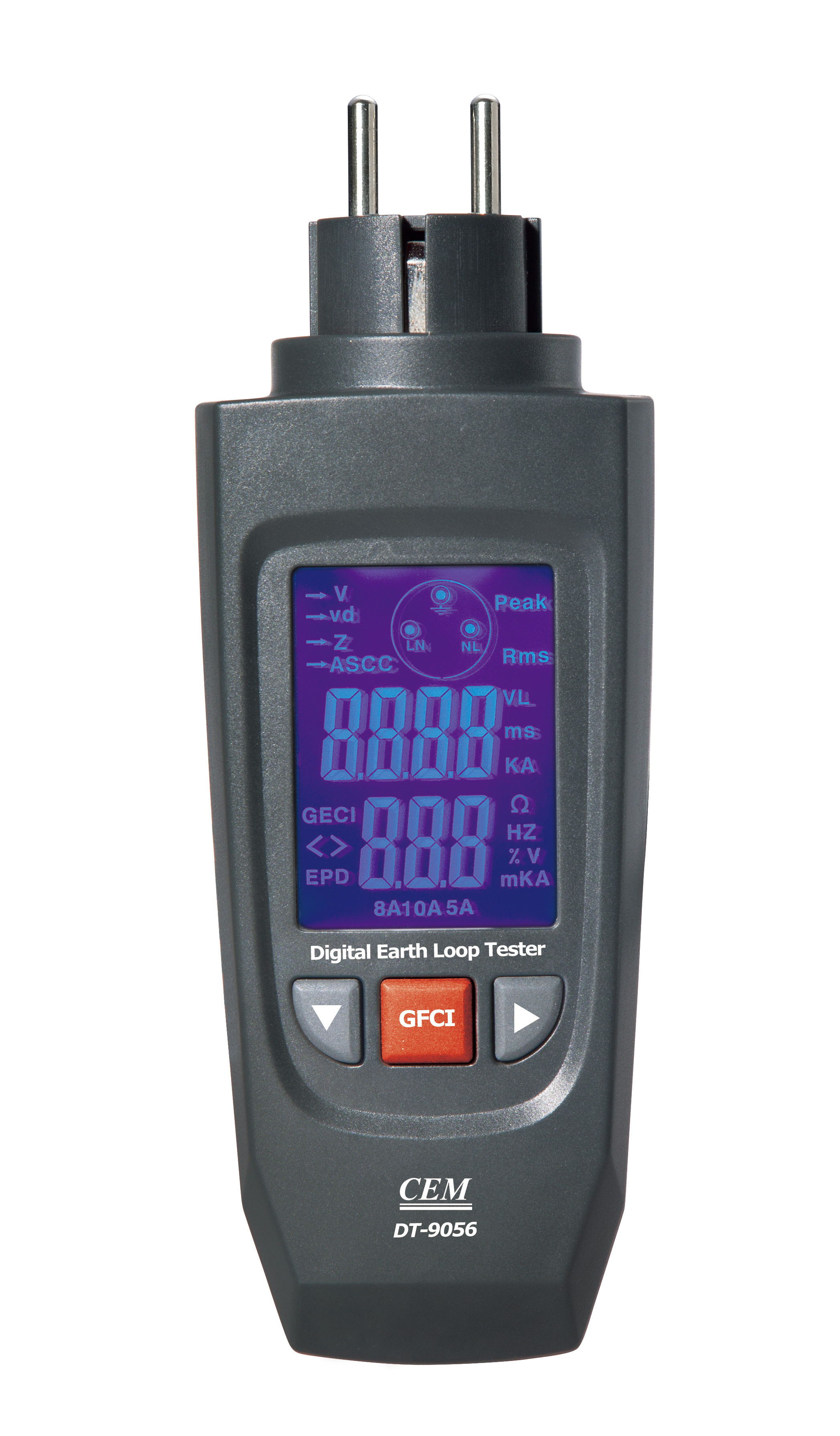 DT-9056 Digital Earth Loop Tester | GFCI/EPD Testing | 3.00Ω Impedance | CAT III 600V