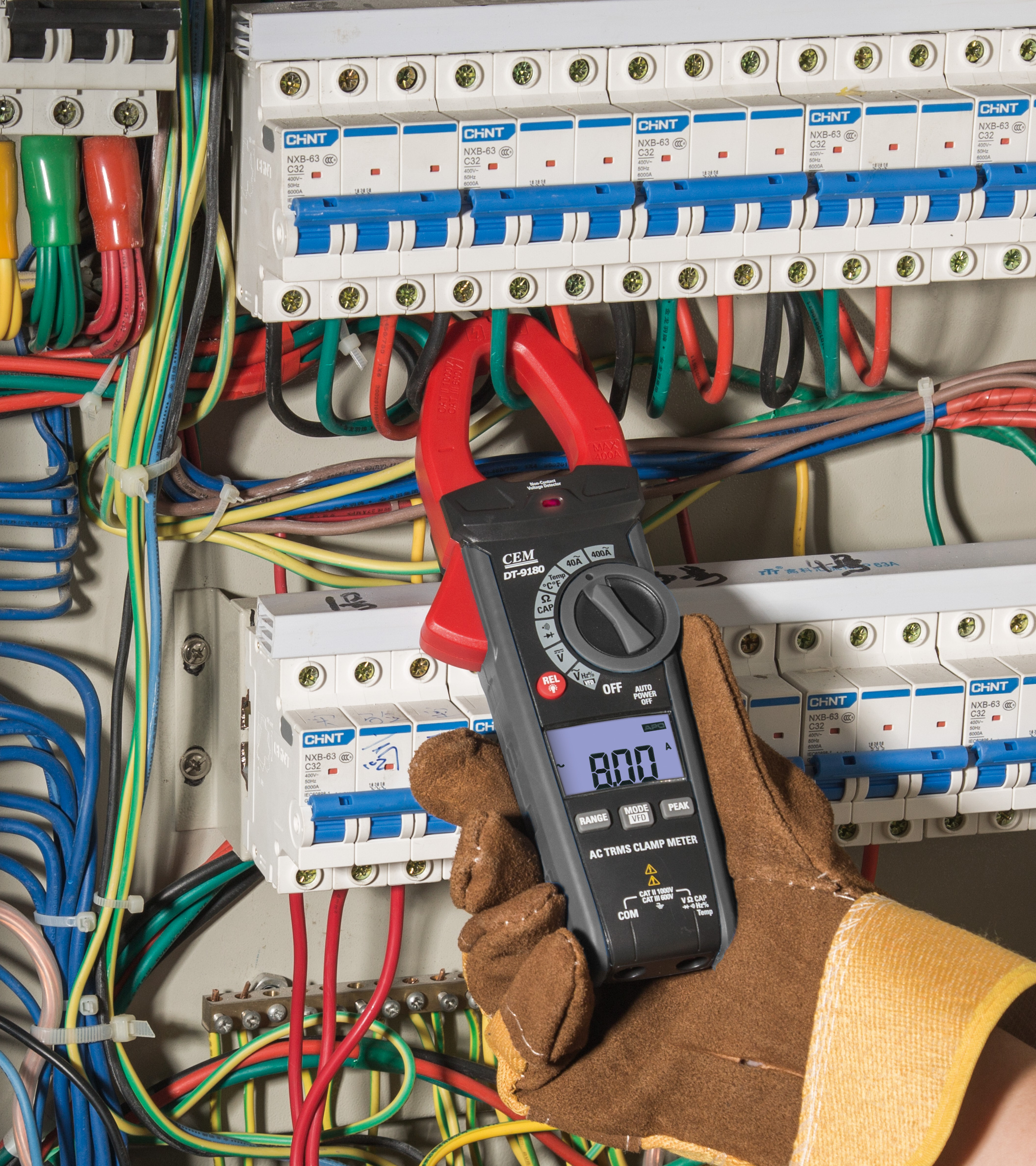 DT-9180B Advanced 400A AC True RMS Clamp Meter | 4000 Counts | VFD, Capacitance & Frequency