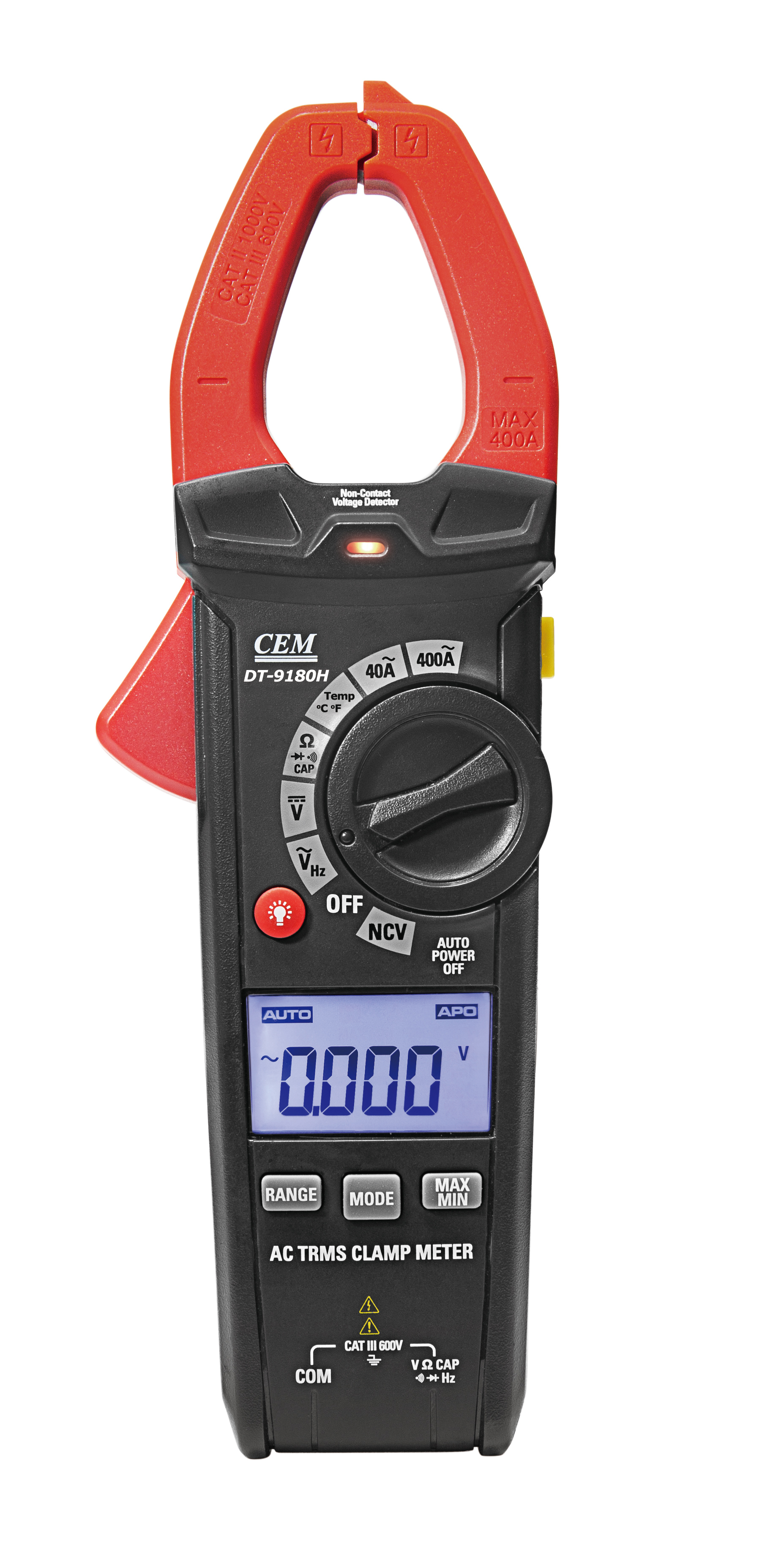DT-9180H Professional 400A AC True RMS Clamp Meter with Temperature | 4000 Counts | LoZ & LPF
