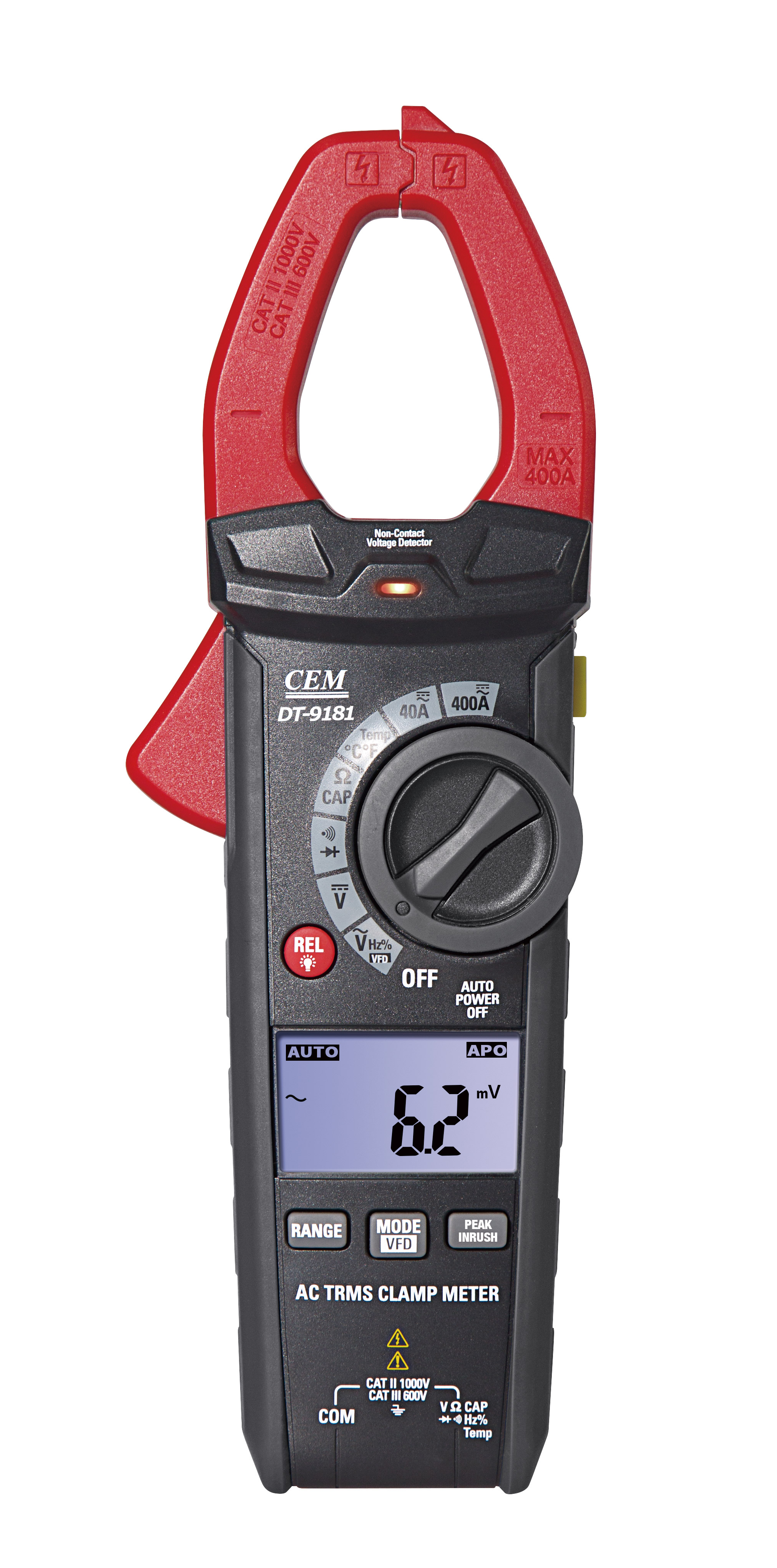 DT-9181 Advanced 400A AC/DC Clamp Meter | Inrush Current & LPF | Double-Molded Housing