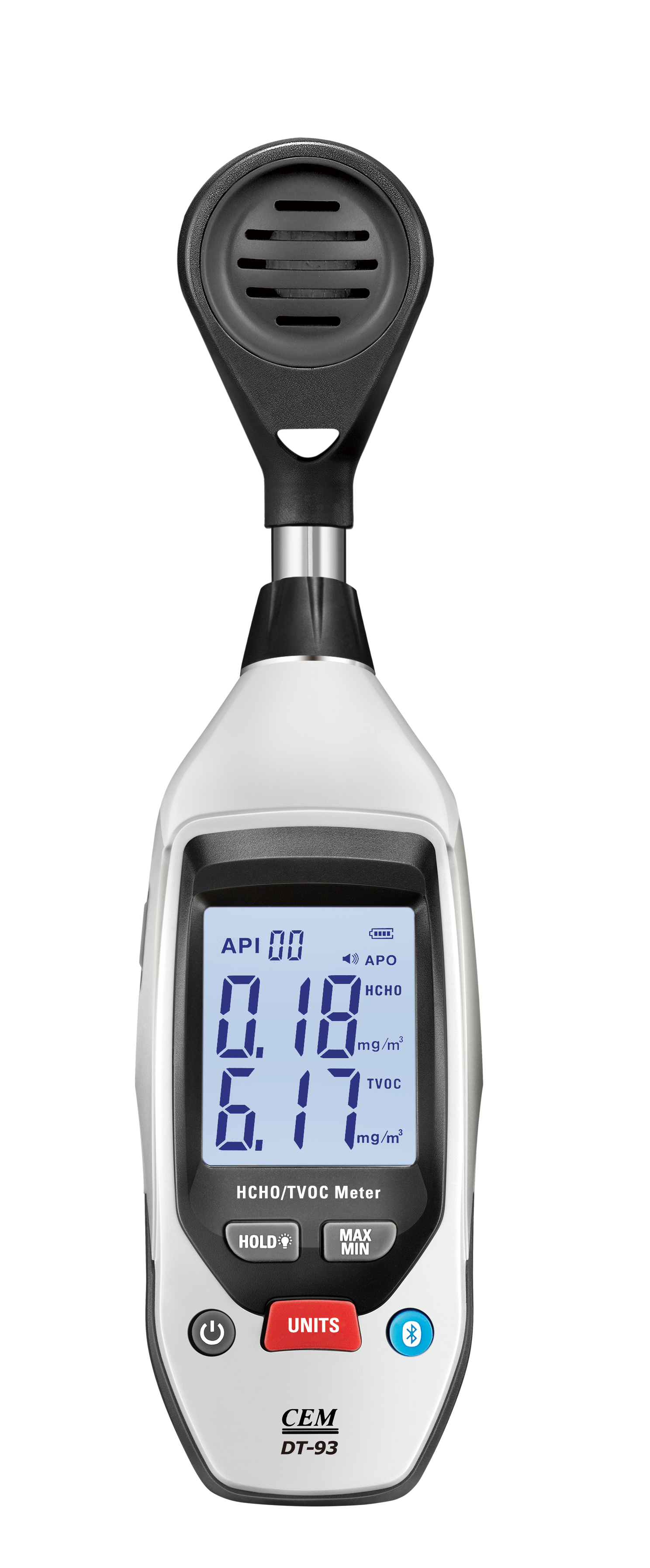 DT-93 2-in-1 Air Quality Monitor | HCHO & TVOC Meter | Bluetooth Data Logger | Formaldehyde Detector