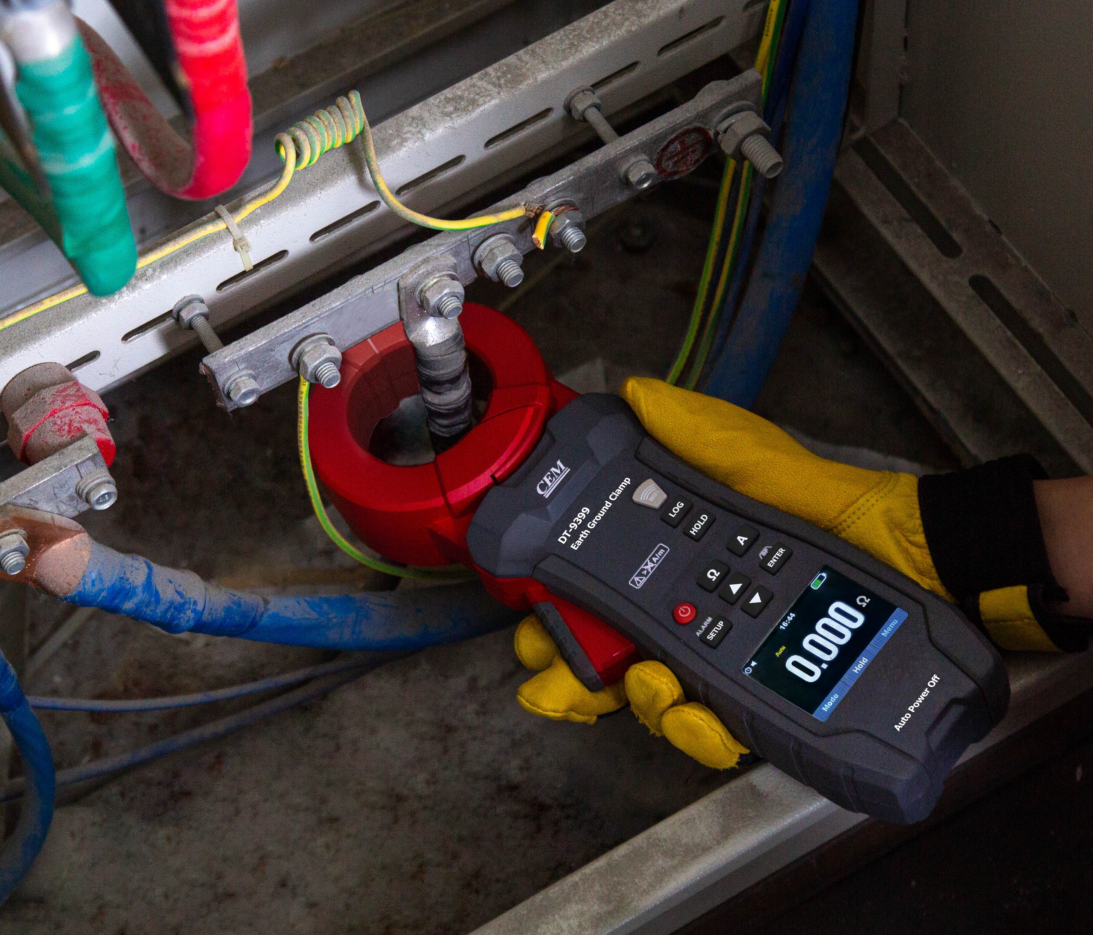 DT-9399 Earth Ground Clamp Meter | Ground Loop Resistance Tester | 0.025Ω-1500Ω Range | Leakage Current & 32,760 Data Logging