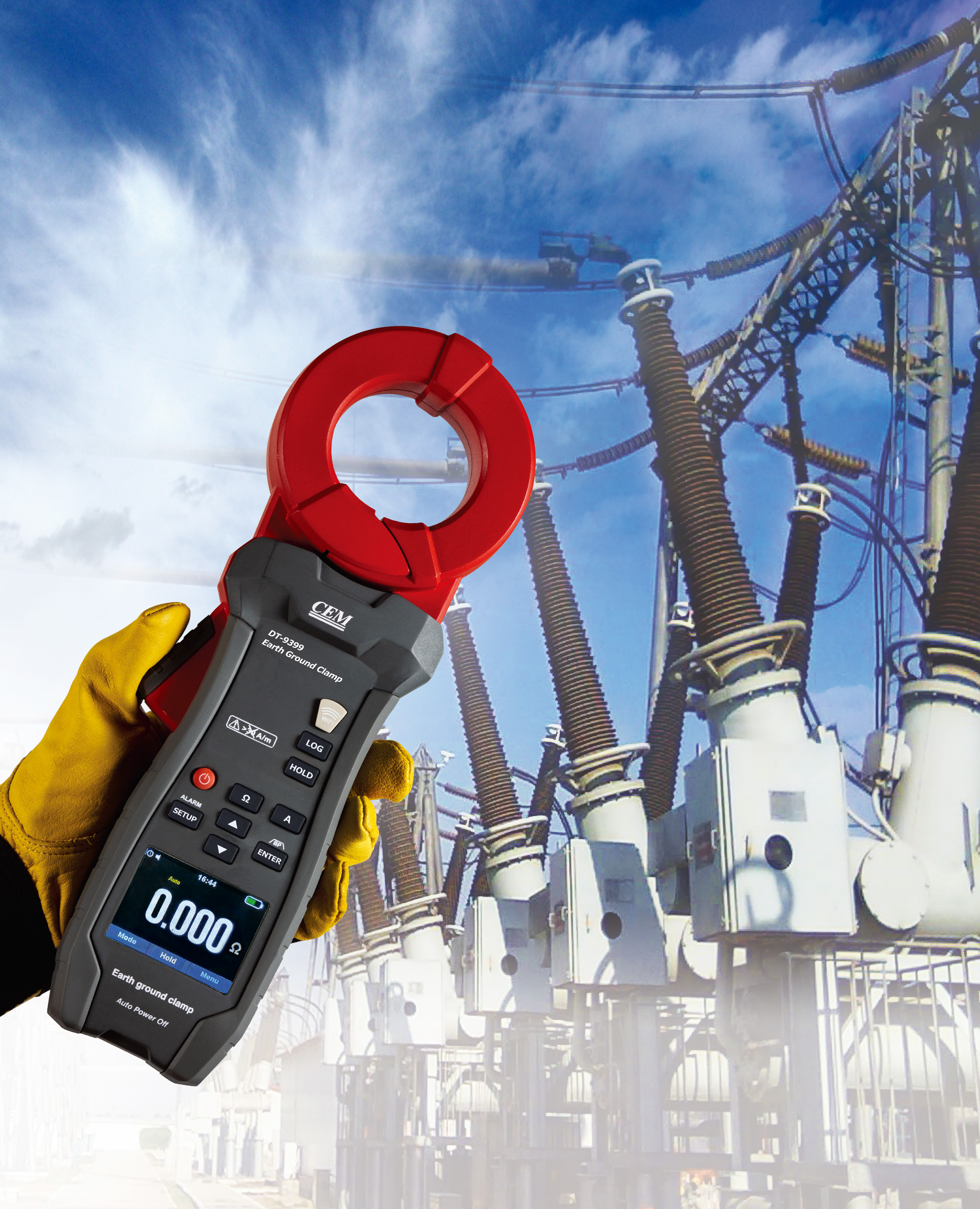 DT-9399 Earth Ground Clamp Meter | Ground Loop Resistance Tester | 0.025Ω-1500Ω Range | Leakage Current & 32,760 Data Logging