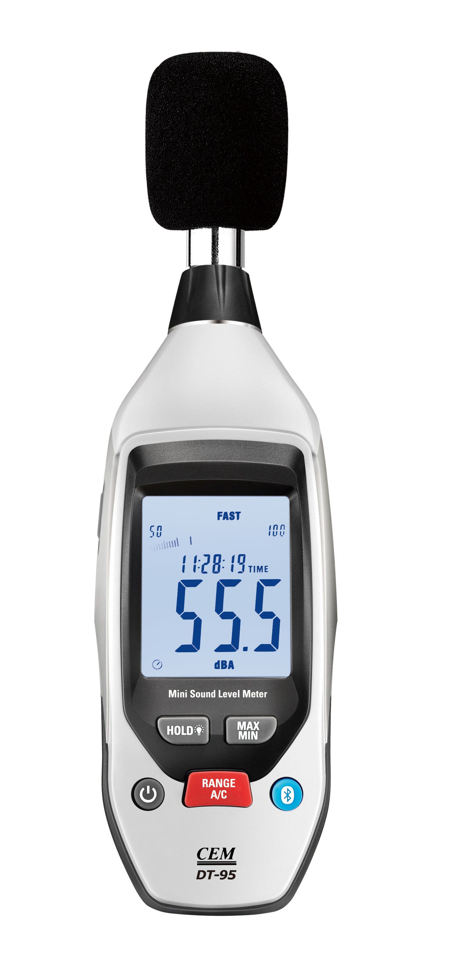 DT-95 Mini Sound Level Meter | 35-130 dB Range | A/C Frequency Weighting | Bluetooth Data Logger