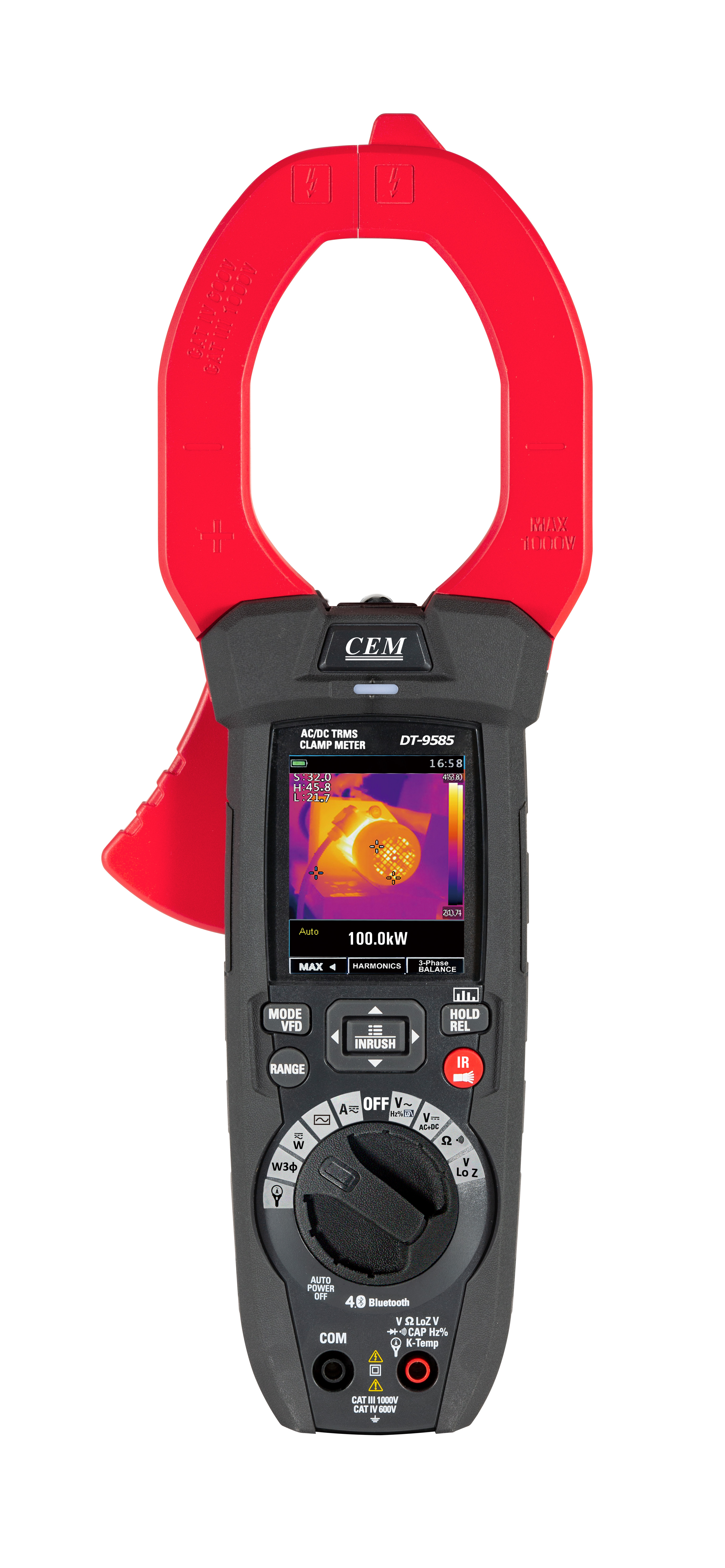 DT-9585 2000A Power Quality Clamp Meter with Thermal Camera | 80x80 IR Imager | Harmonic Analysis | Bluetooth | True RMS