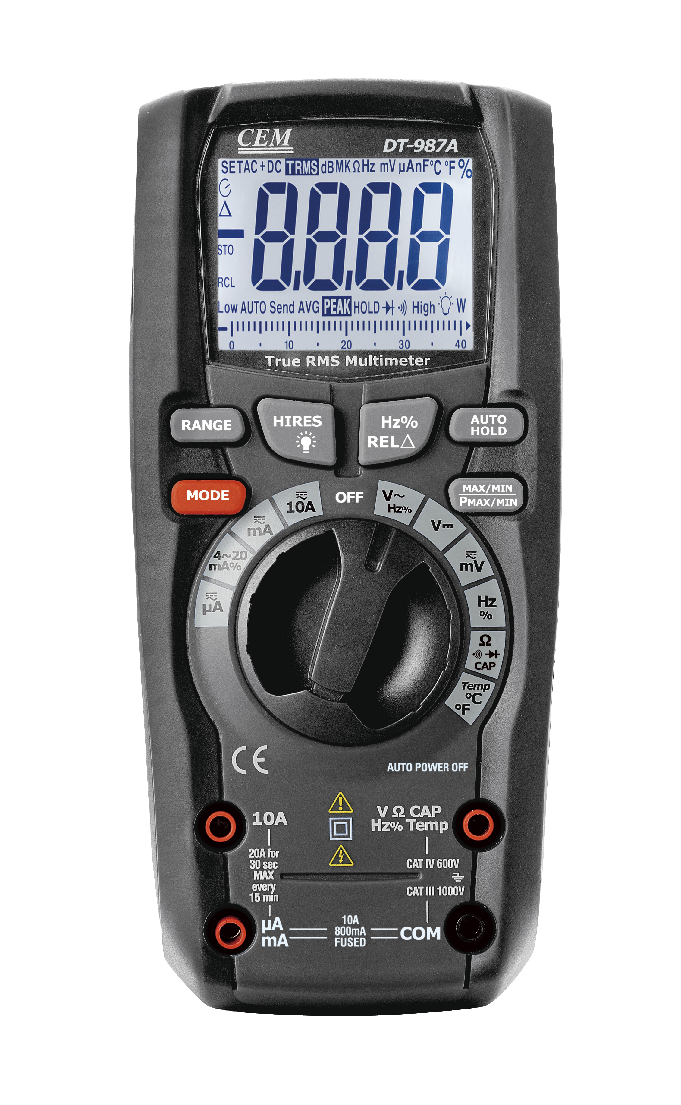 DT-987H Industrial True RMS Multimeter | 60,000 Counts | Bluetooth | 4-20mA & Peak Capture | 987H