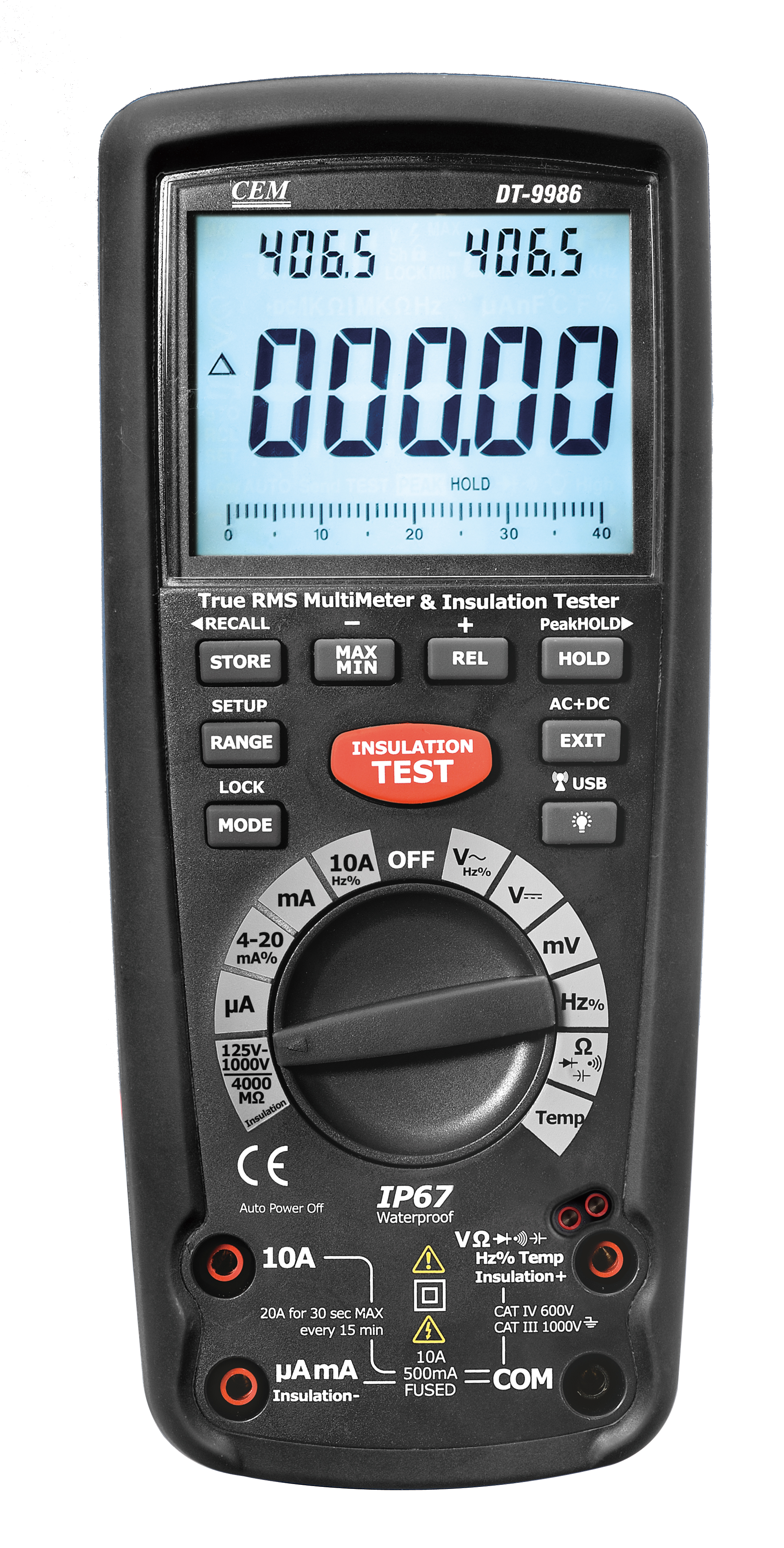 DT-9986 Premium Insulation Tester | Wireless USB | Auto PI/DAR | IP67 | Complete Professional Kit