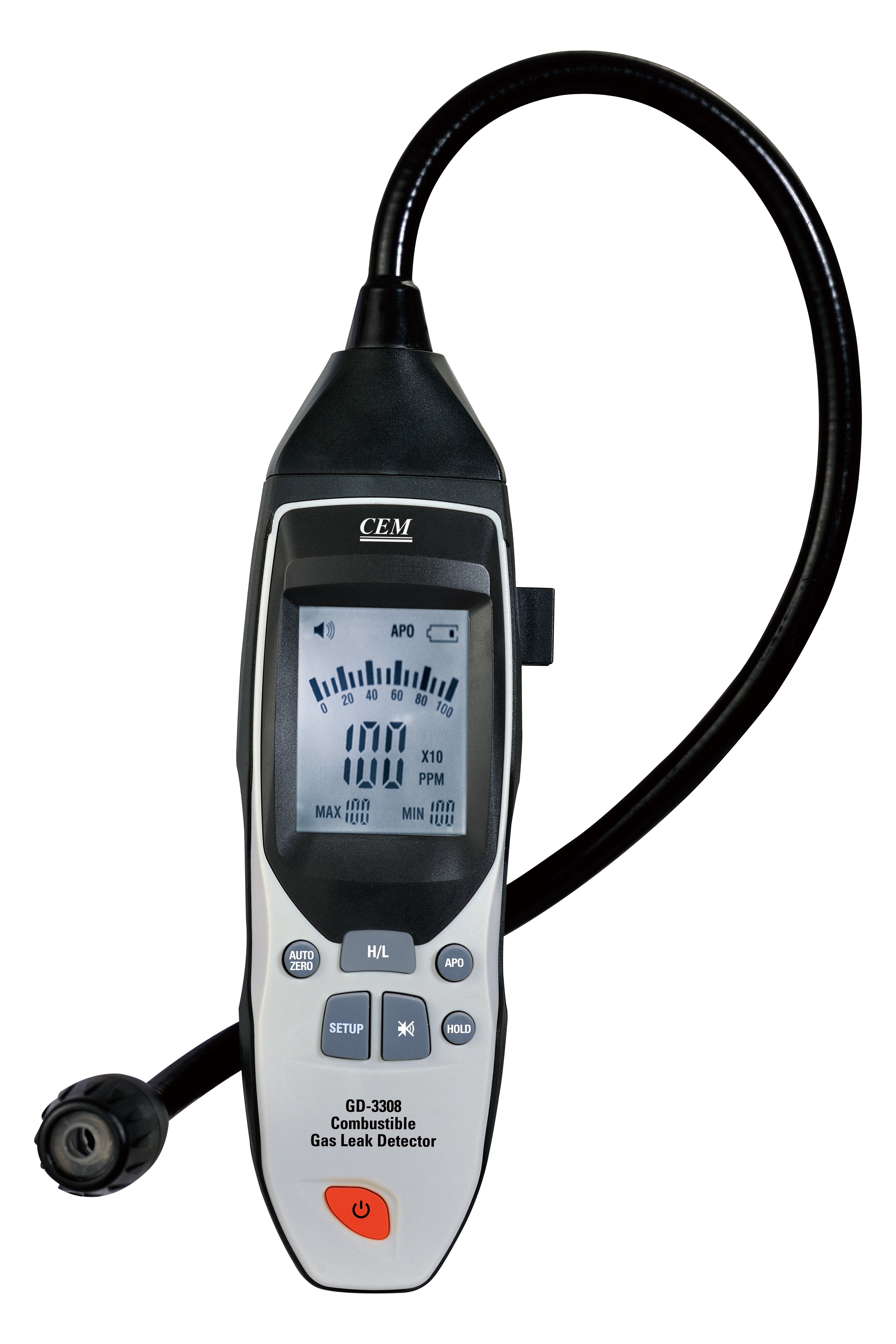 GD-3308 Digital Combustible Gas Leak Detector | LCD Display PPM Readout | 0-10000 ppm | Audible & Vibration Alarm