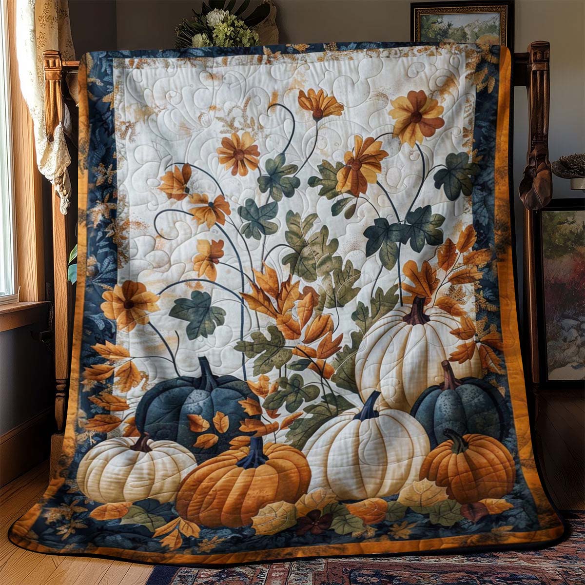 Garden Pumpkin Blanket - J067 - Premium Blanket