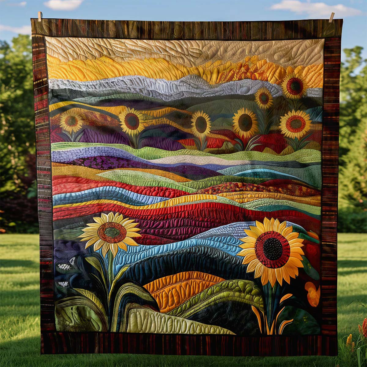 Country Sunflower Blanket - C026 - Premium Blanket
