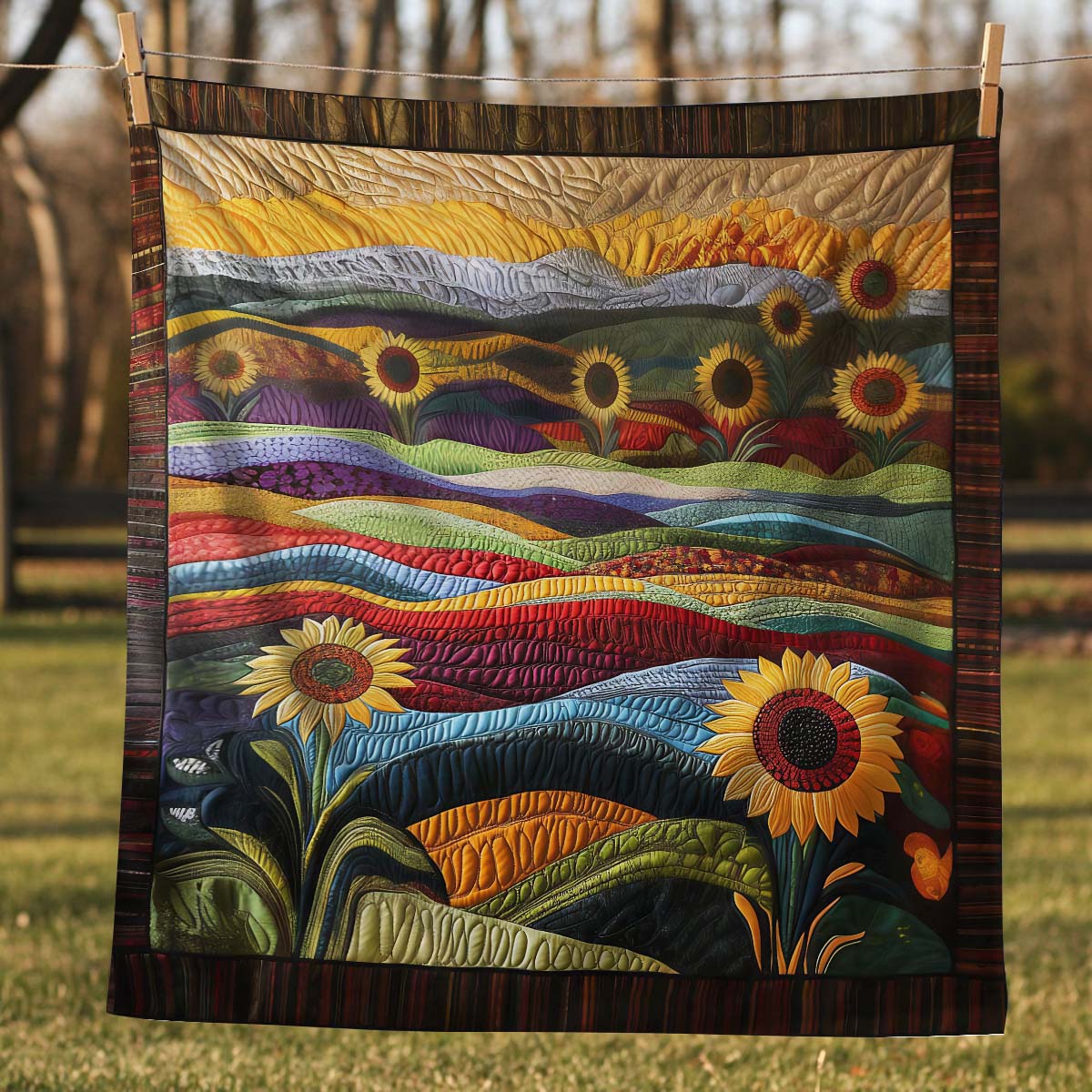 Country Sunflower Blanket - C026 - Premium Blanket