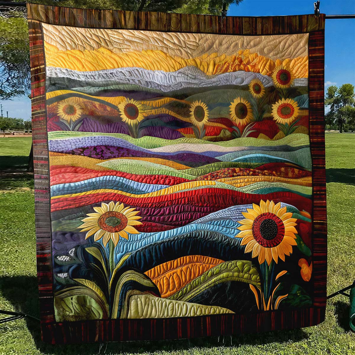 Country Sunflower Blanket - C026 - Premium Blanket